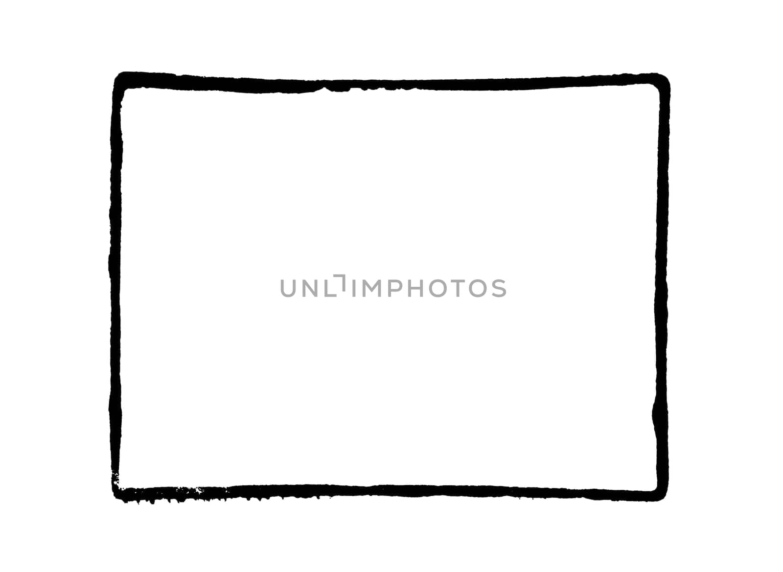 Dirty hand drawn rectangle frame with copy space on white background