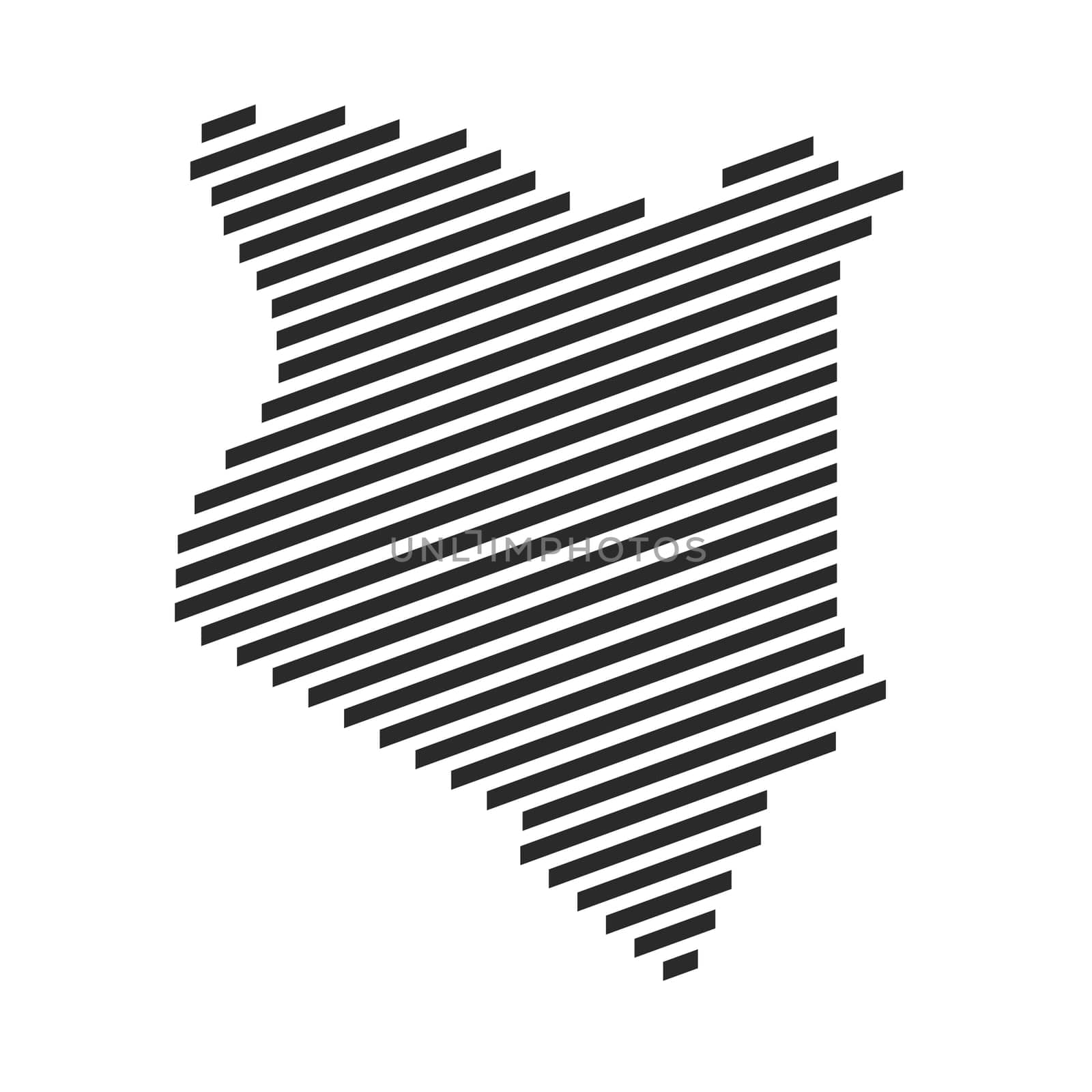 Diagonal black stripe map of Kenya