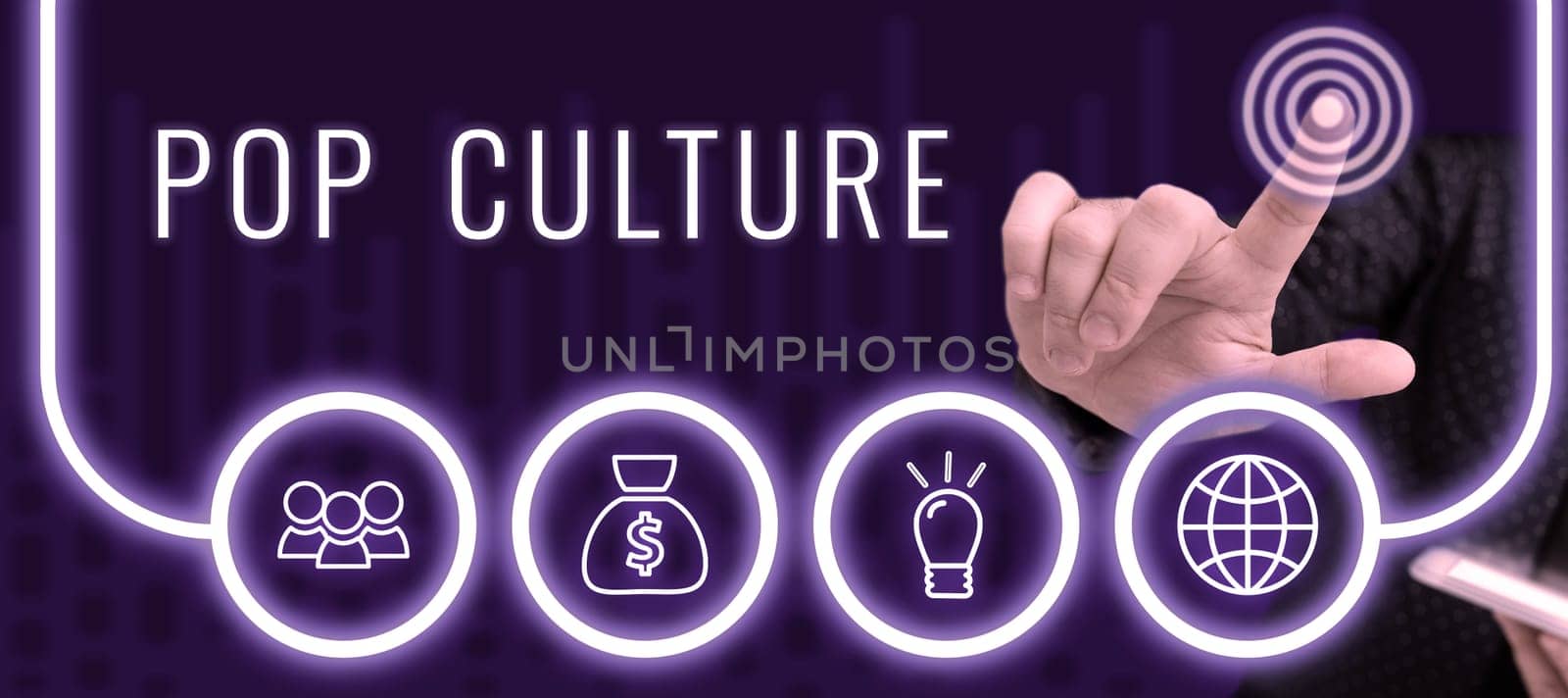 Sign displaying Pop Culture, Concept meaning describes the lifestyle and tastes of the majority of mostly younger people