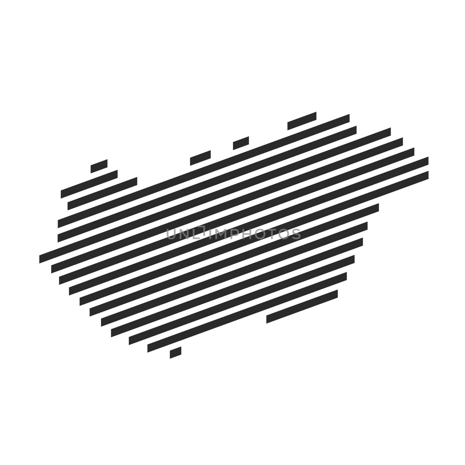 Diagonal black stripe map of Hungary