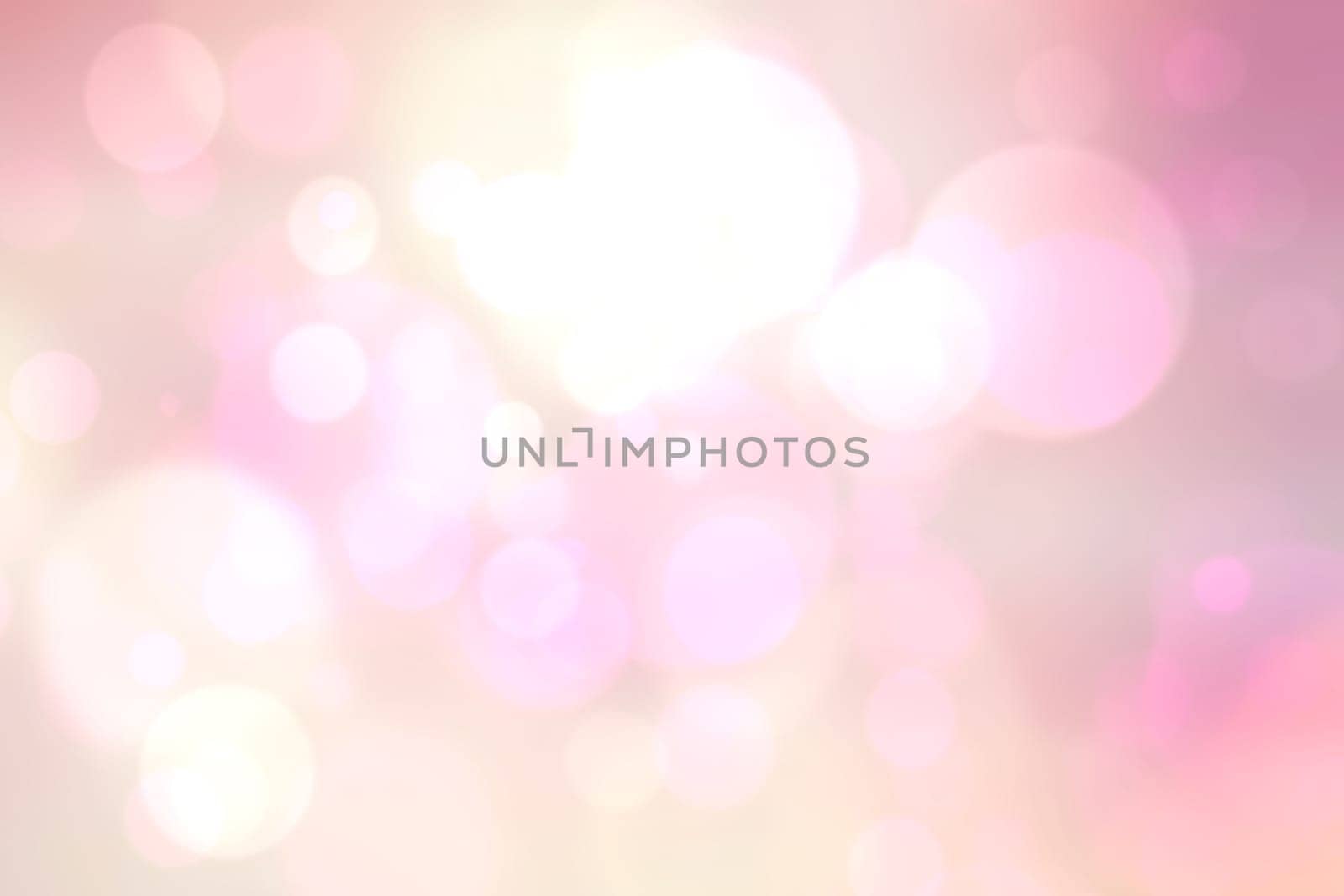 Abstract blurred fresh vivid spring summer light delicate pastel yellow pink orange bokeh background texture with bright circular soft color lights. Beautiful backdrop illustration.
