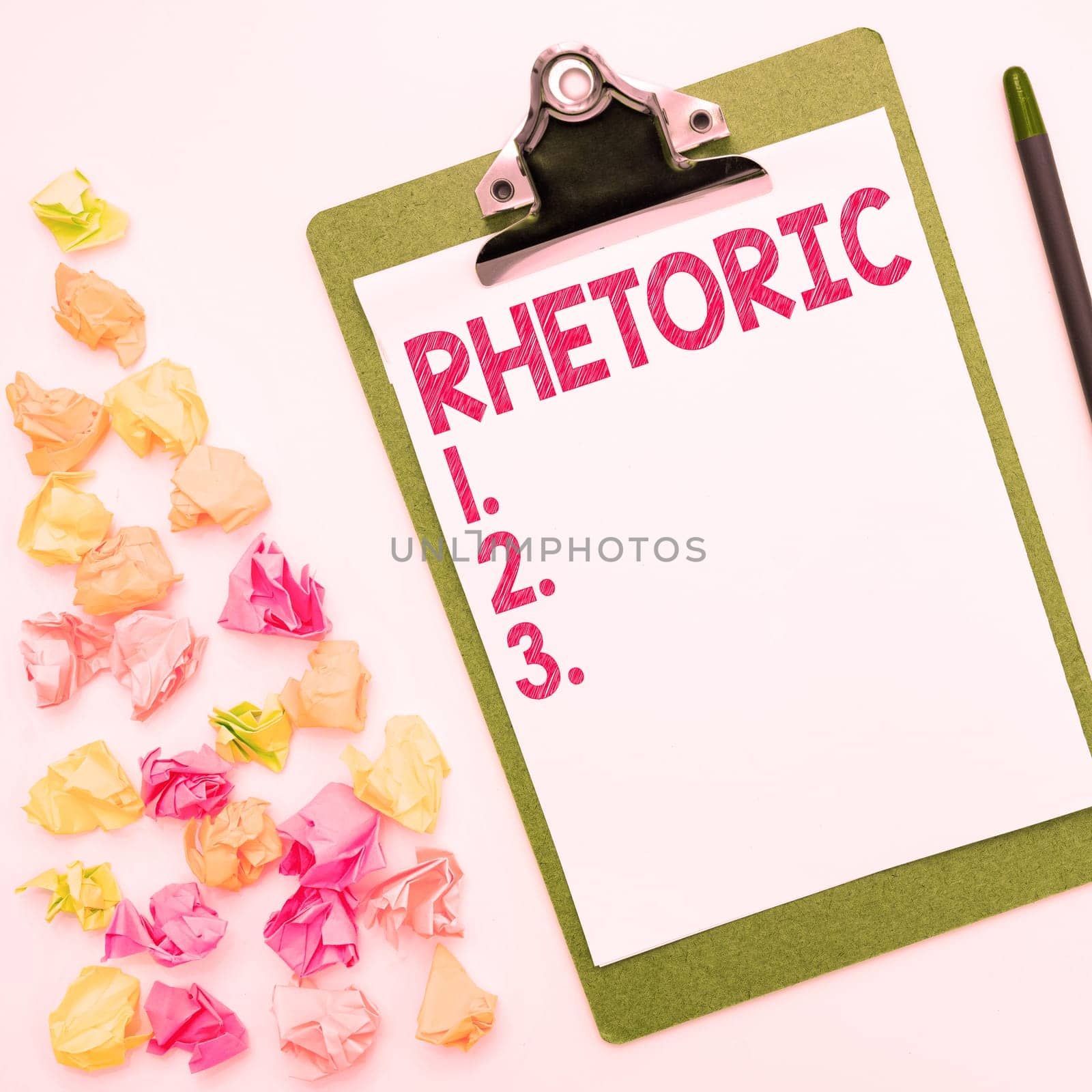 Conceptual display Rhetoric, Business overview study of writing or speaking as mean of communication or persuasion