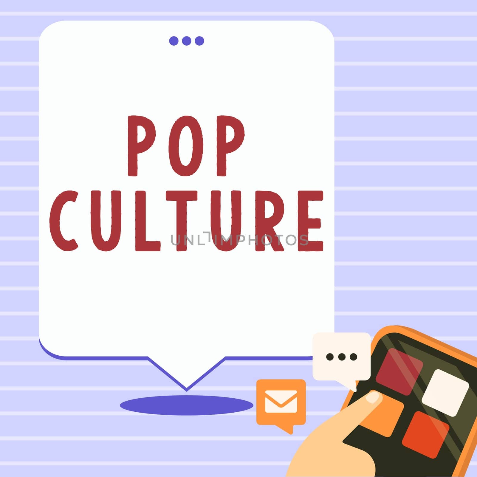 Text sign showing Pop Culture, Internet Concept describes the lifestyle and tastes of the majority of mostly younger people
