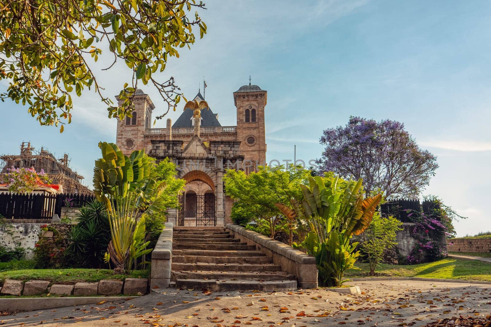 Rova of Antananarivo, front view to Queen's Palace, historic royal residence on top of the hill, Antananarivo, Madagascar