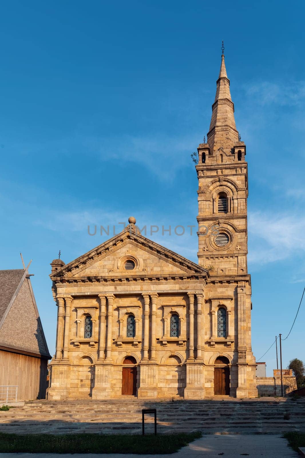 Besakana chappel, church in historical center of Royal palace complex Rova of Antananarivo, Madagascar