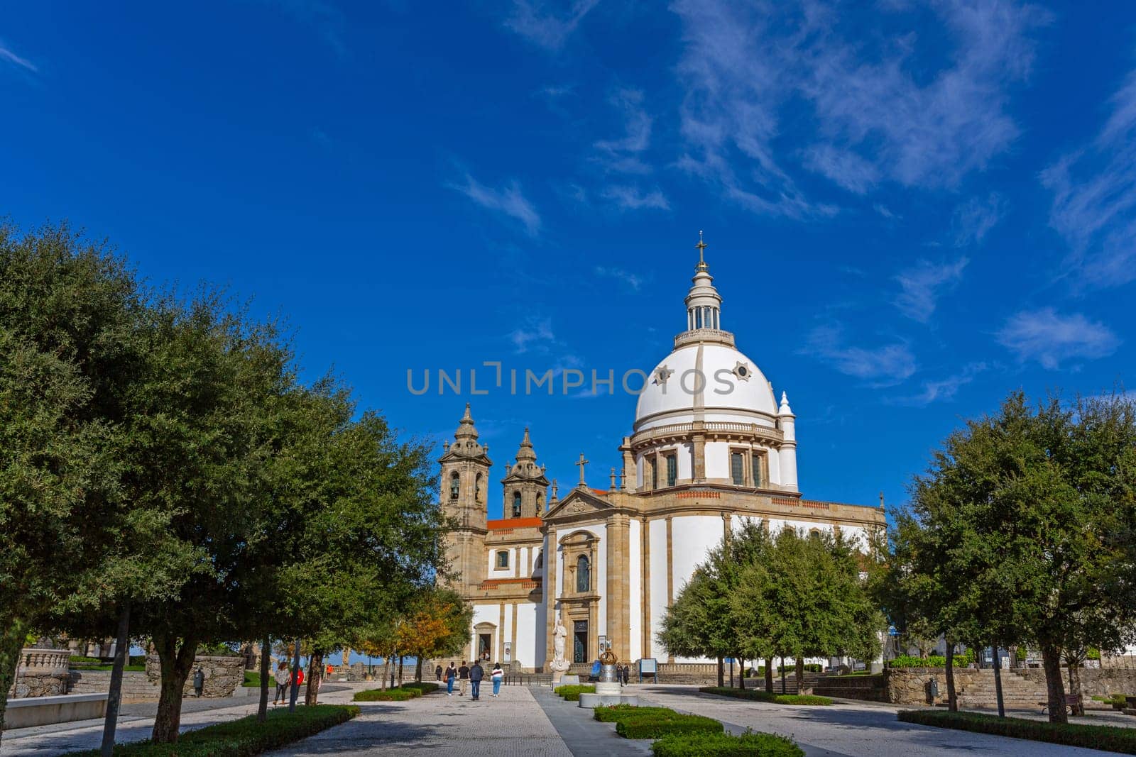 Braga, Portugal - November 1, 2022: Sanctuary of Our Lady of Sameiro is a Marian sanctuary located in Braga, Portugal.