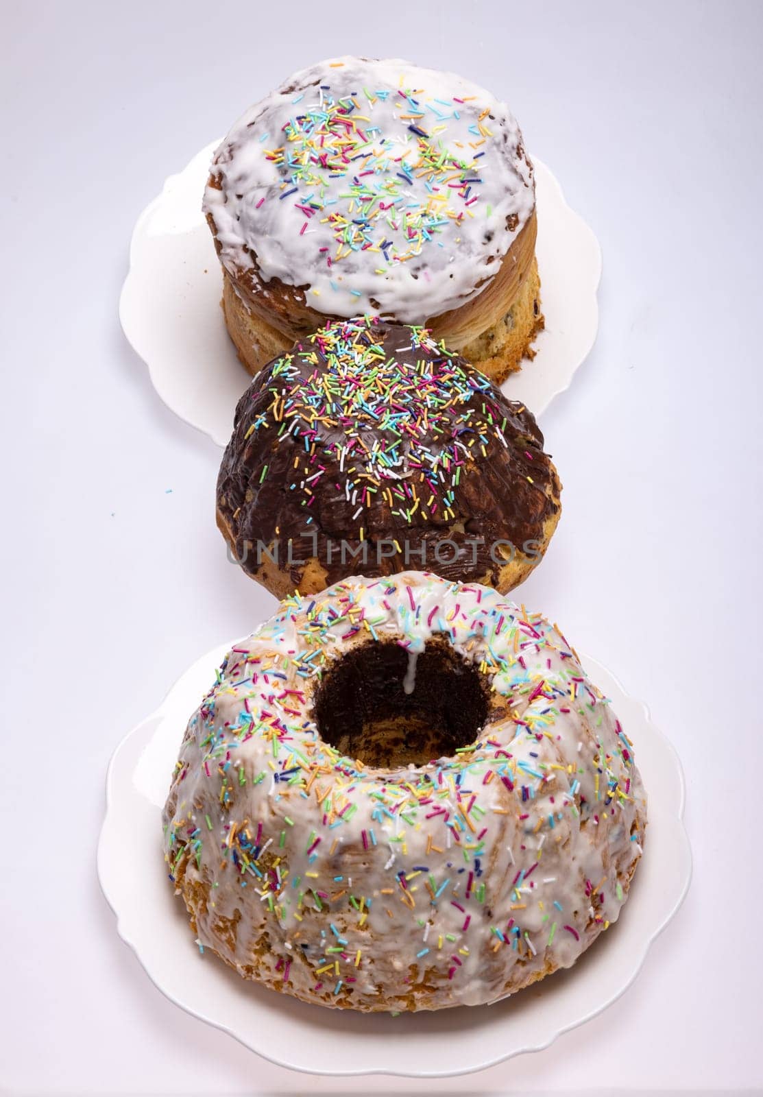 Traditional Ukrainian Easter Cake Kulich or Orthodox Christian Easter Bread.