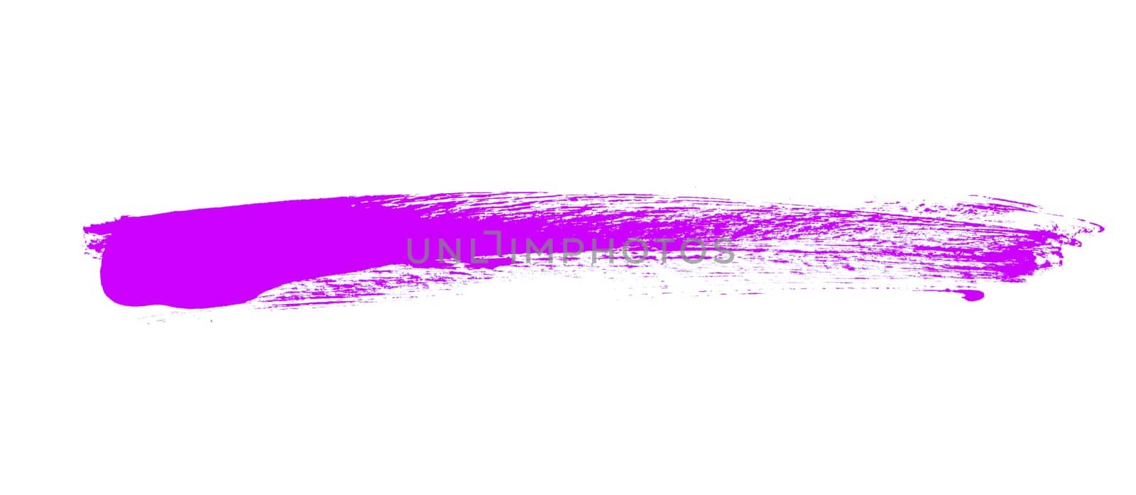 Purple paintbrush stripe on white background