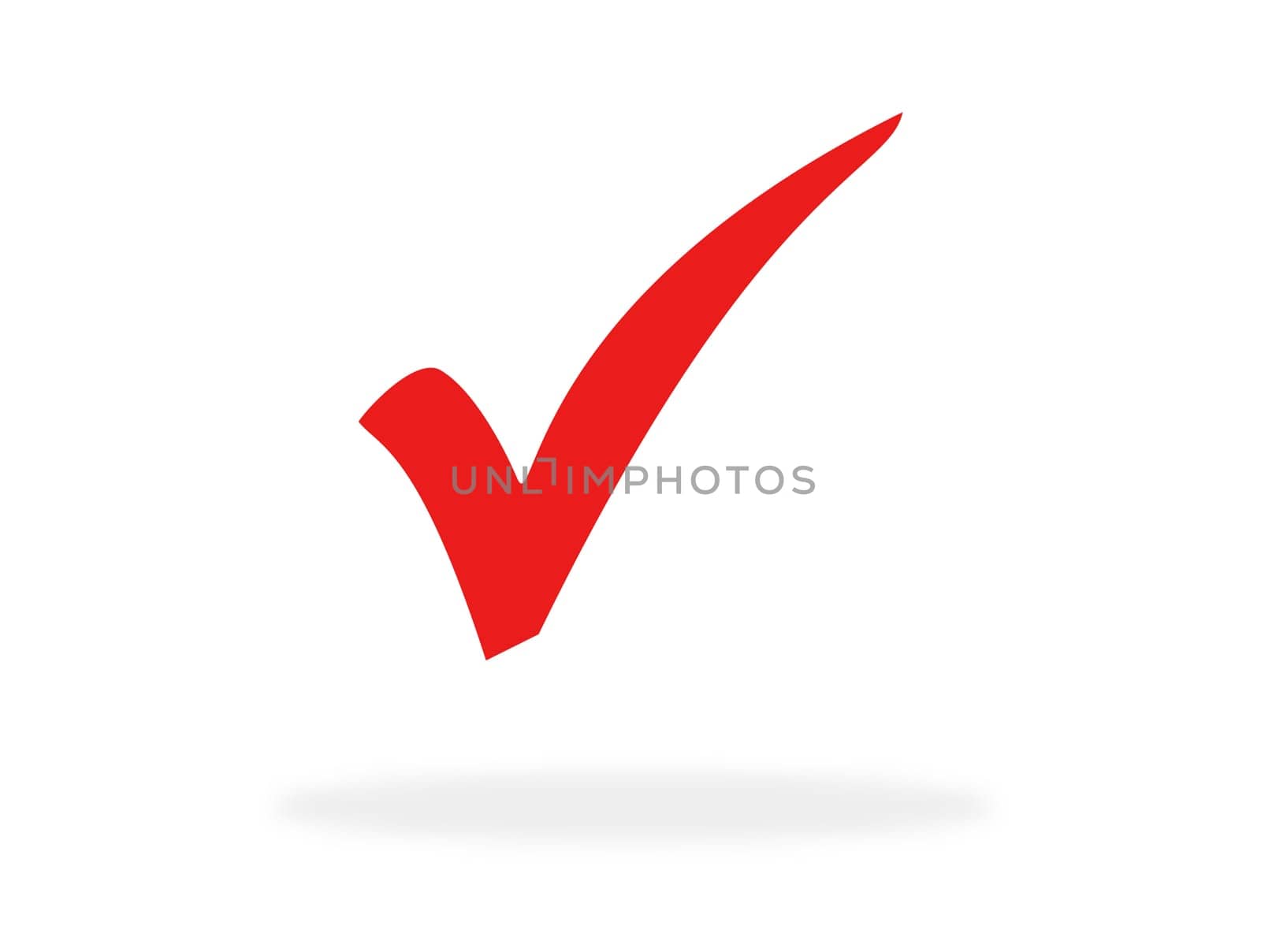 Red tick icon for check, vote or solution