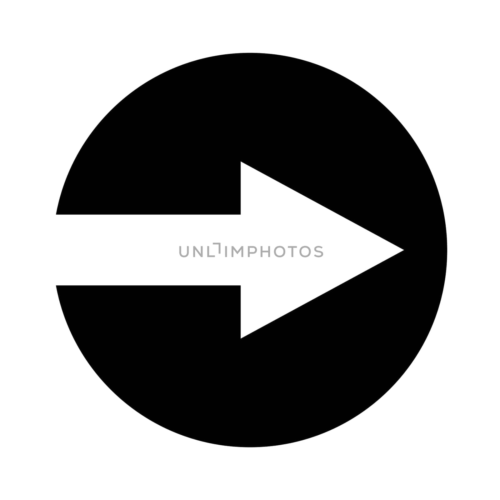 Arrow Button black showing direction