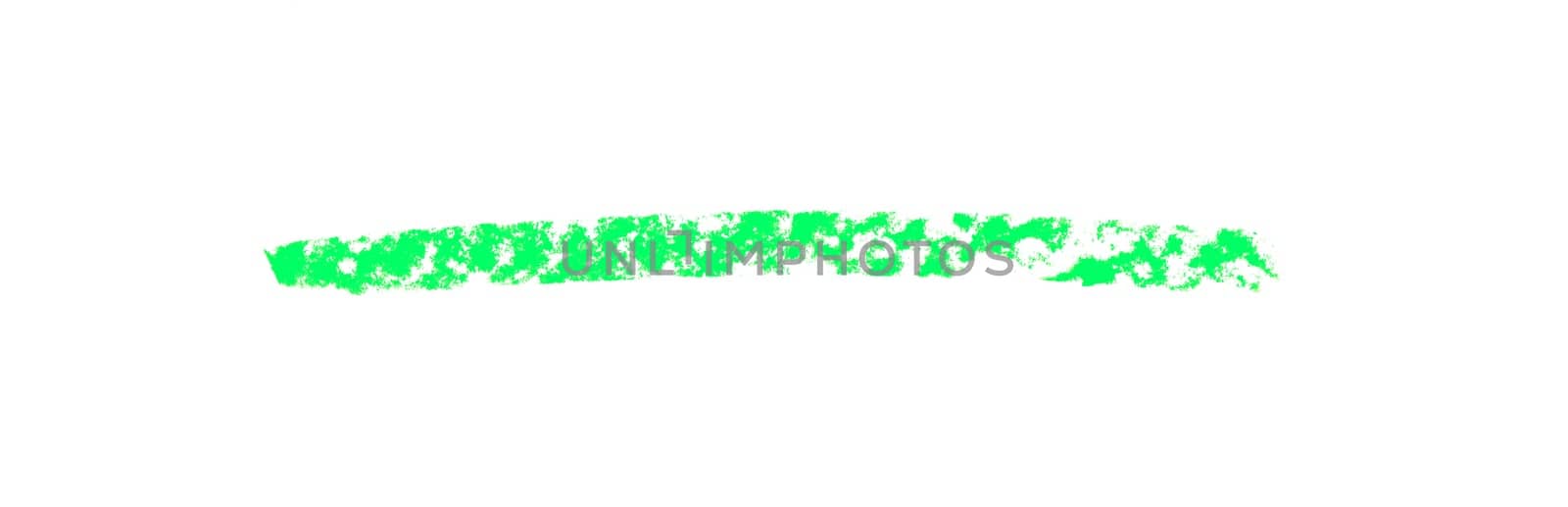 Green chalk stripe on white background