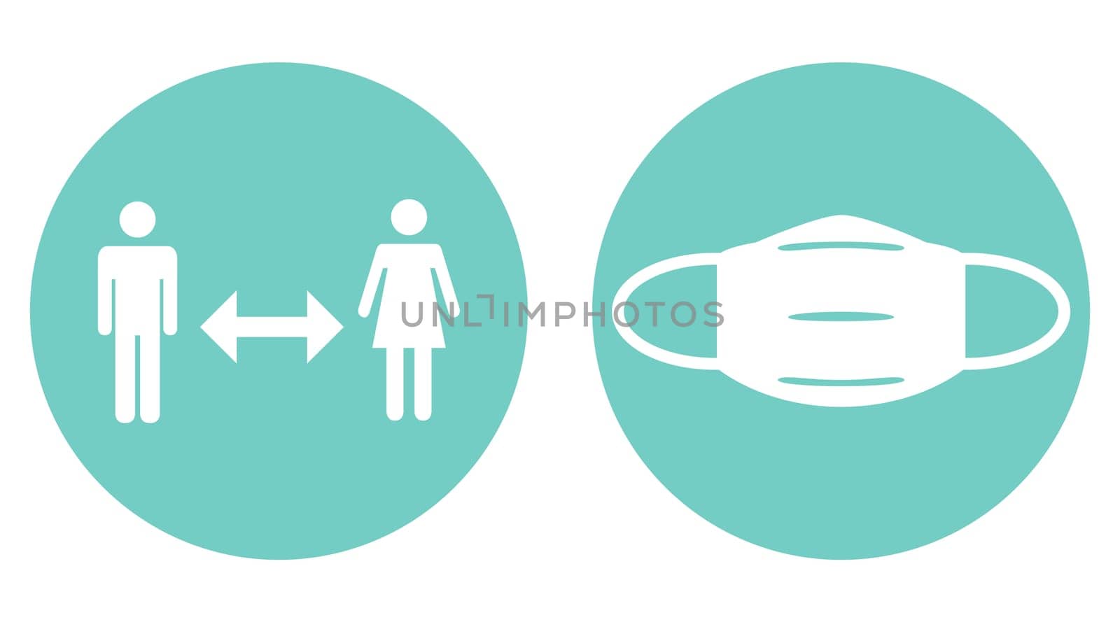 Keep your distance and wear a mask - Blue Button Banner