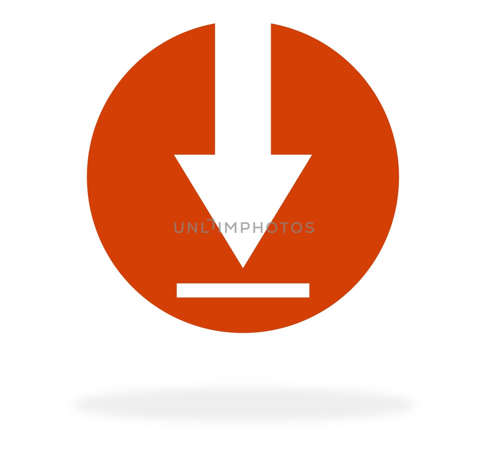 Red download Button with arrow