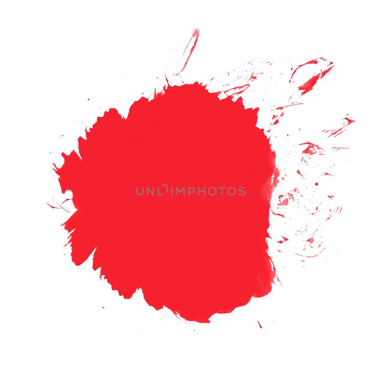 Dirty color blob with red color or blood and copy space