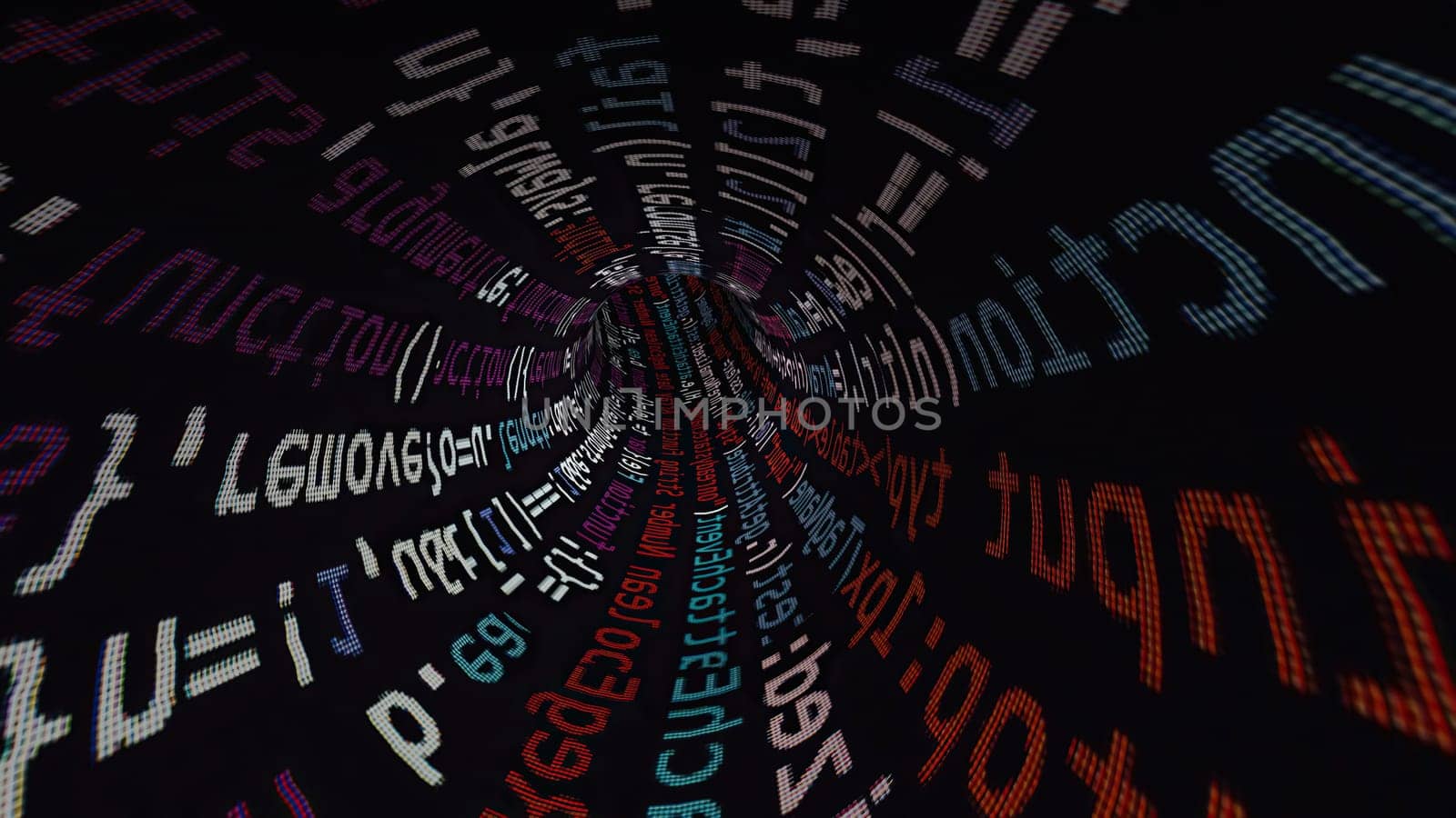 Driving through code data tunnel,Driving through code data tunnel