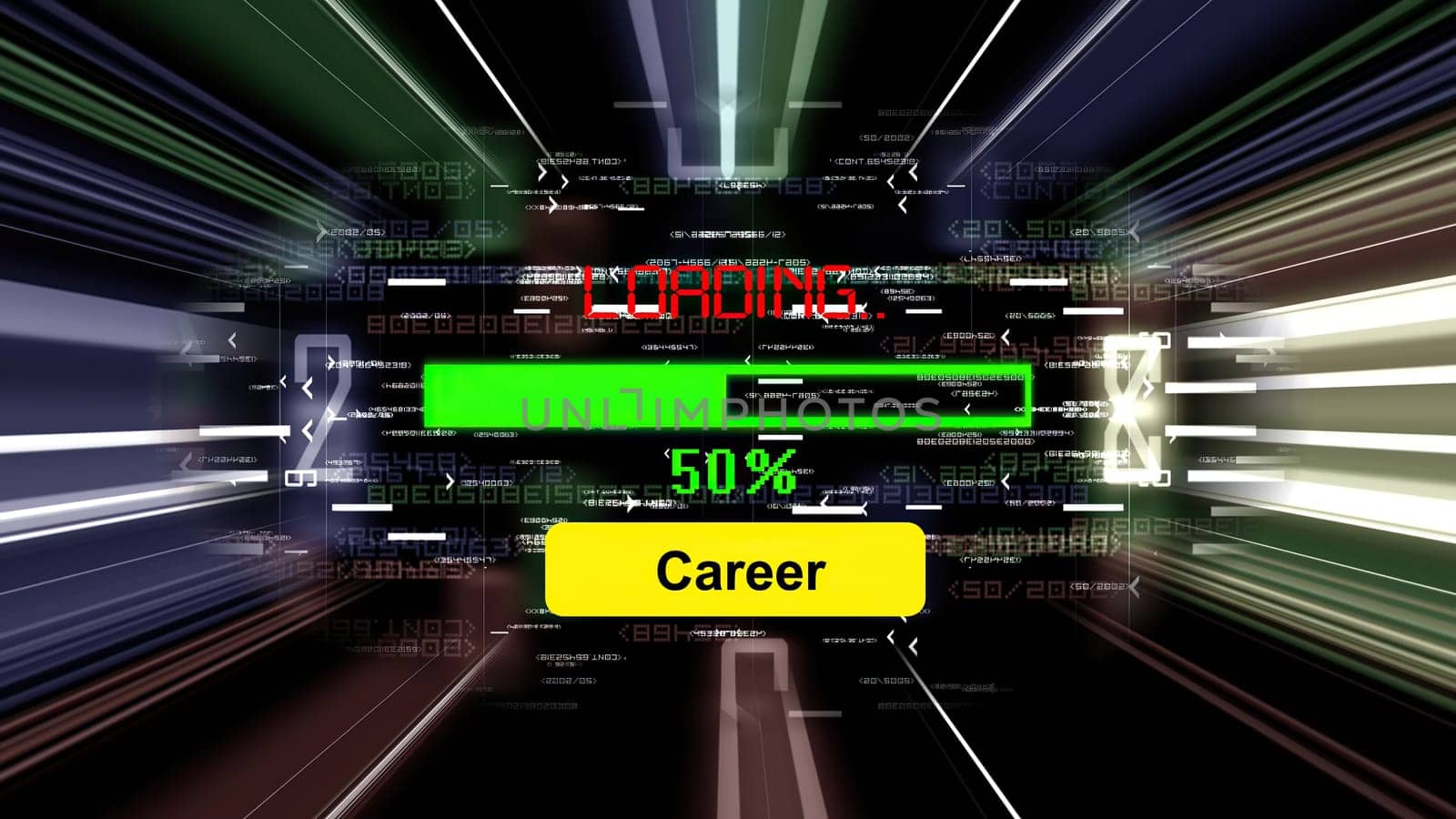 Career loading  progress bar on the screen,Career loading  progress bar on the screen