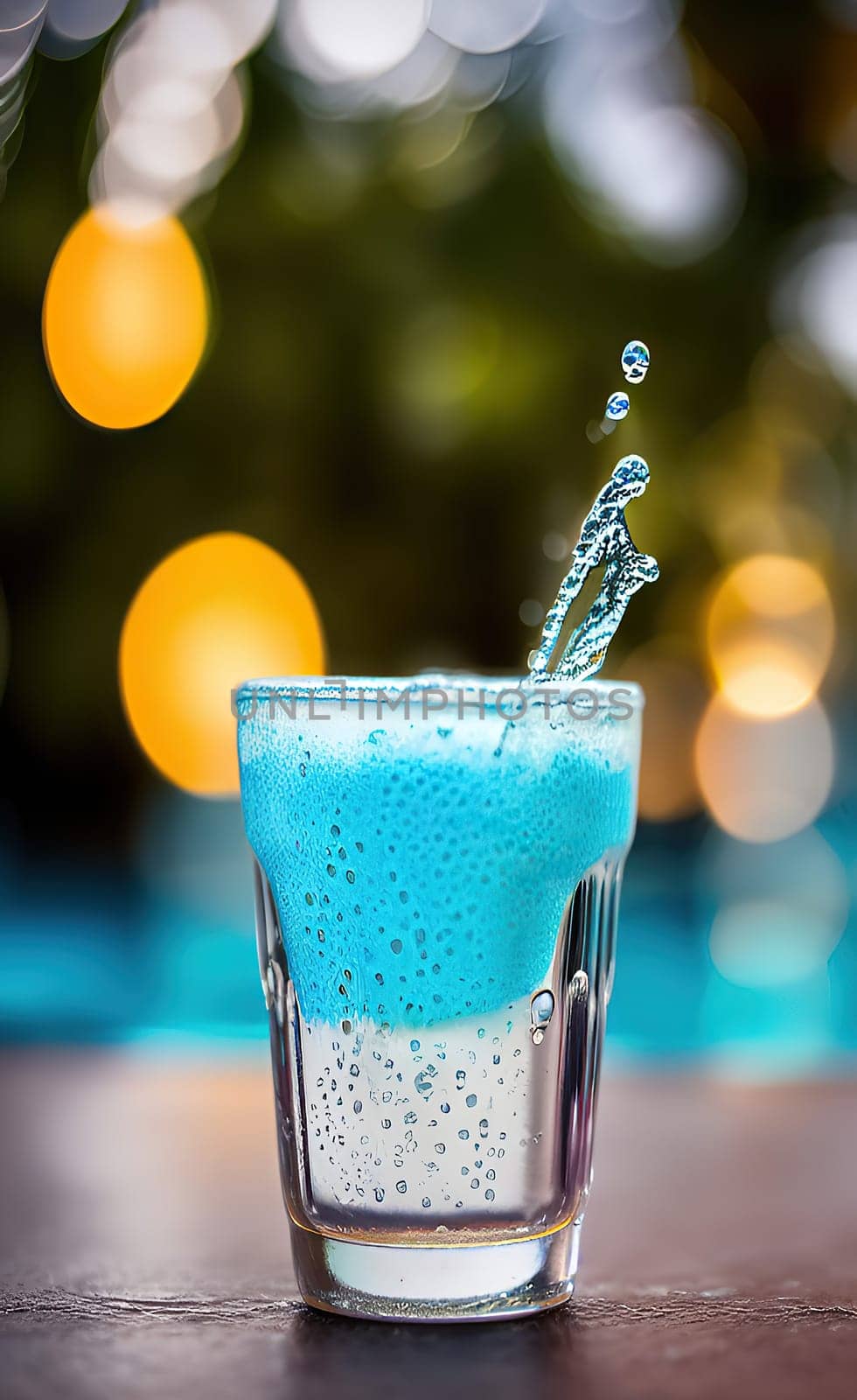 Summer drinks refreshing cocktails on green background