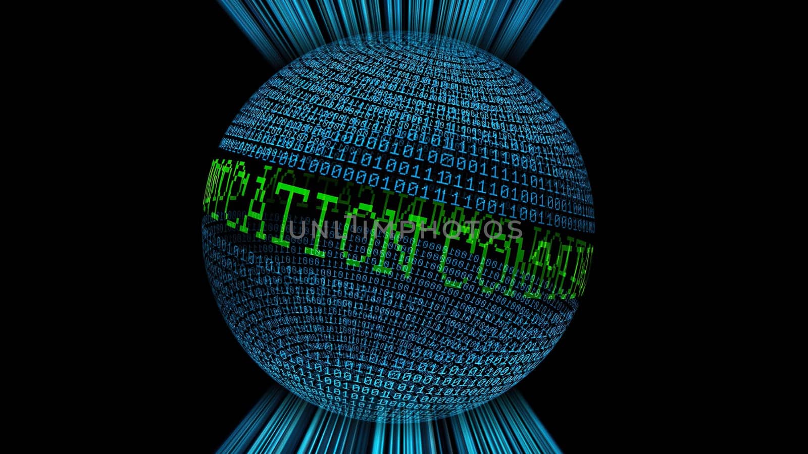 Communication and binary data sphere concept,Communication and binary data sphere concept