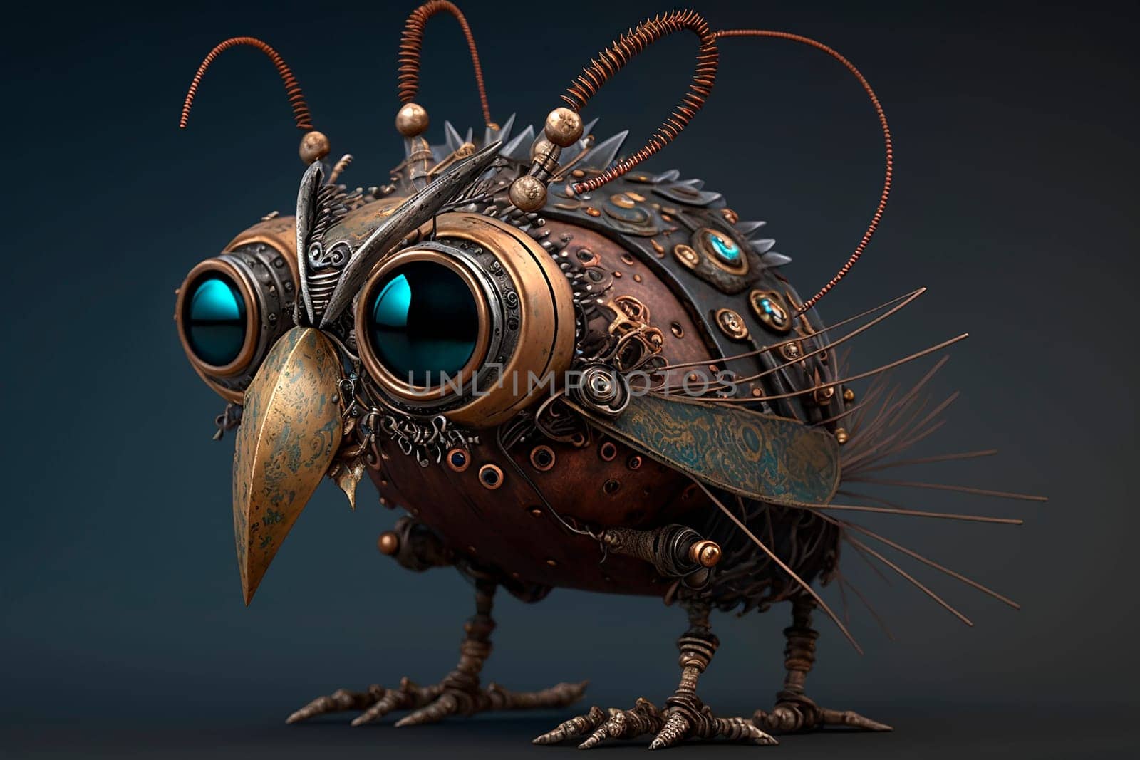 generative ai illustration of steampunk creature