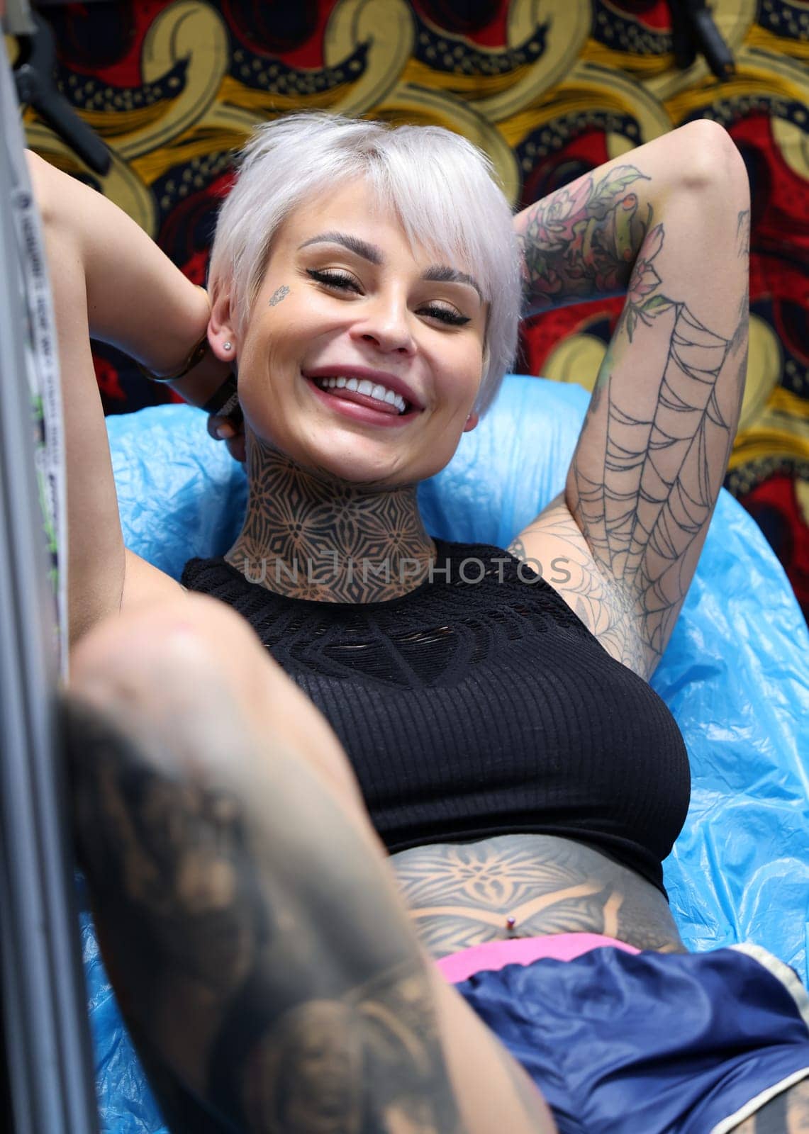 Krakow, Poland -  June 11, 2022: Unidentified  participants at 15th Tattoofest Convention in Cracow. One of the most prestigious tattoo festivals.