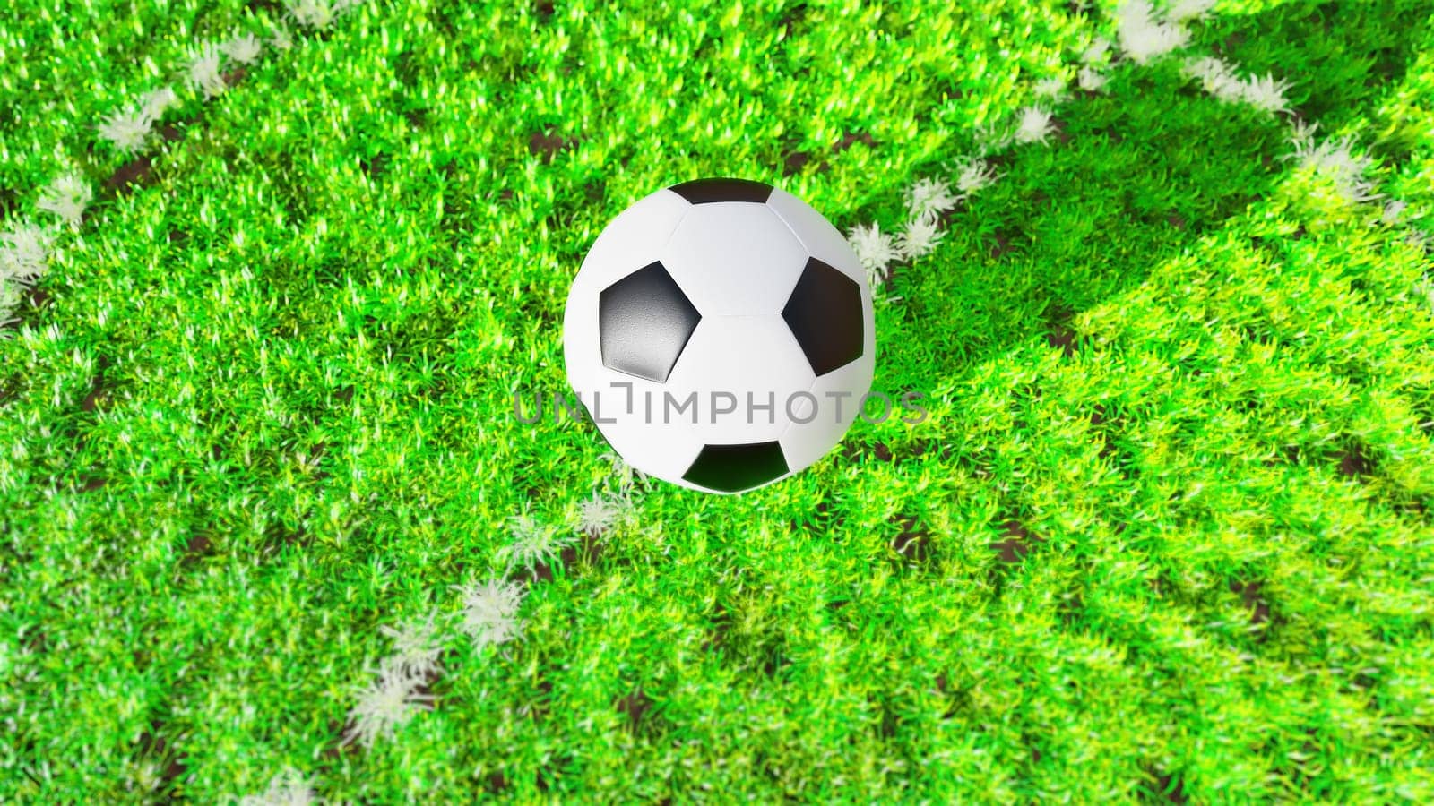 3D Photo render Background for advertising and wallpaper in sports and football scene. 3D rendering in decorative concept.