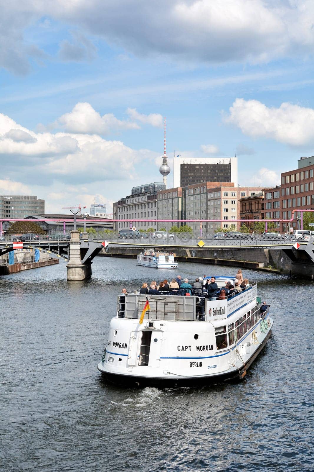 Ship with passengers on the Spree in Berlin