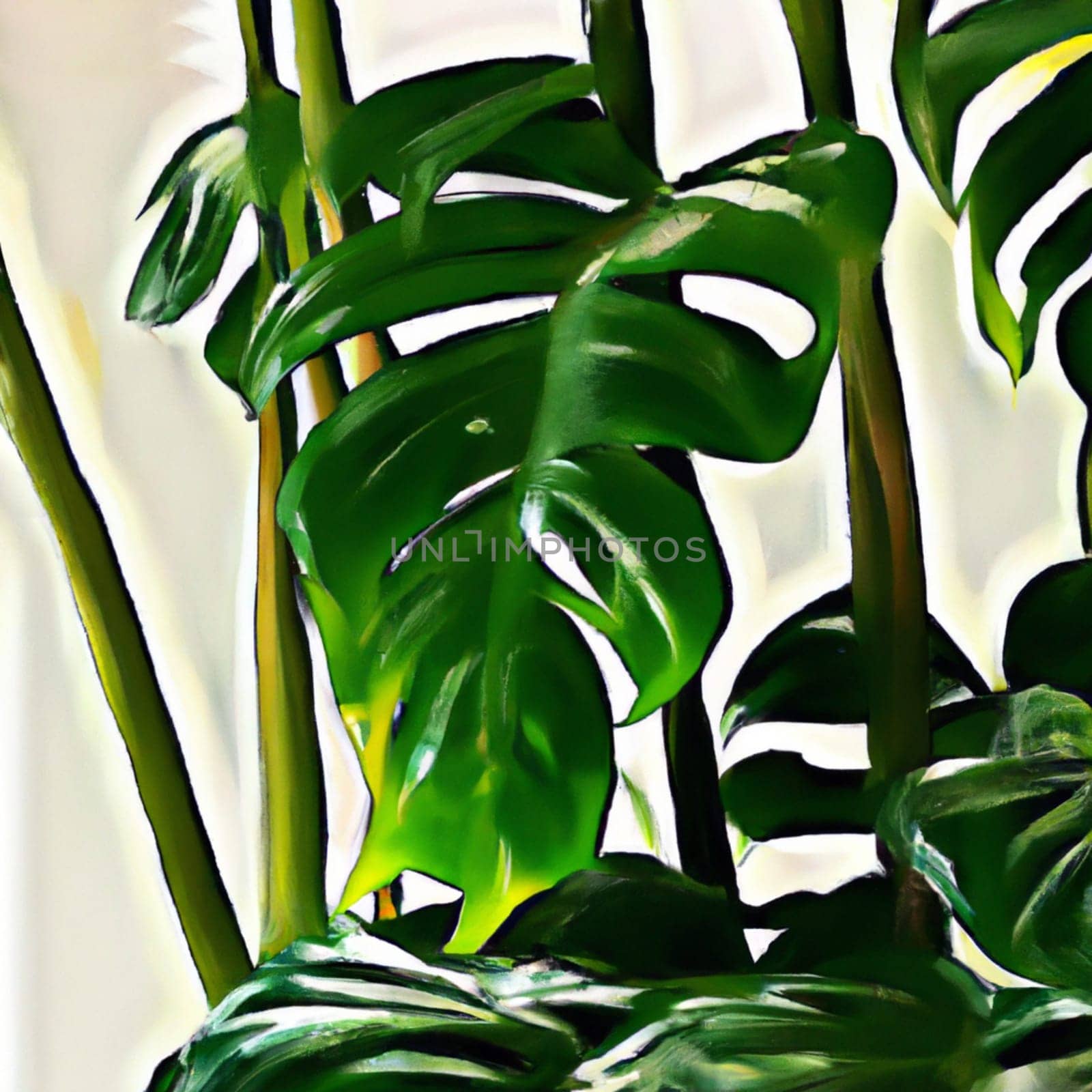 Philodendron is a large genus of flowering plants in the family Araceae, Anthurium, grown as ornamental and indoor plants. Rain forest. Green velvet, white vein, heart shape foliage, huge leaf.