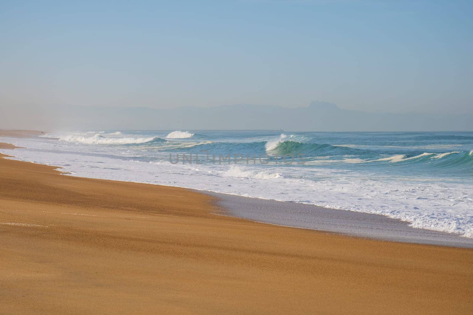 Waves breaking on the atlantic shore of Biarritz, France