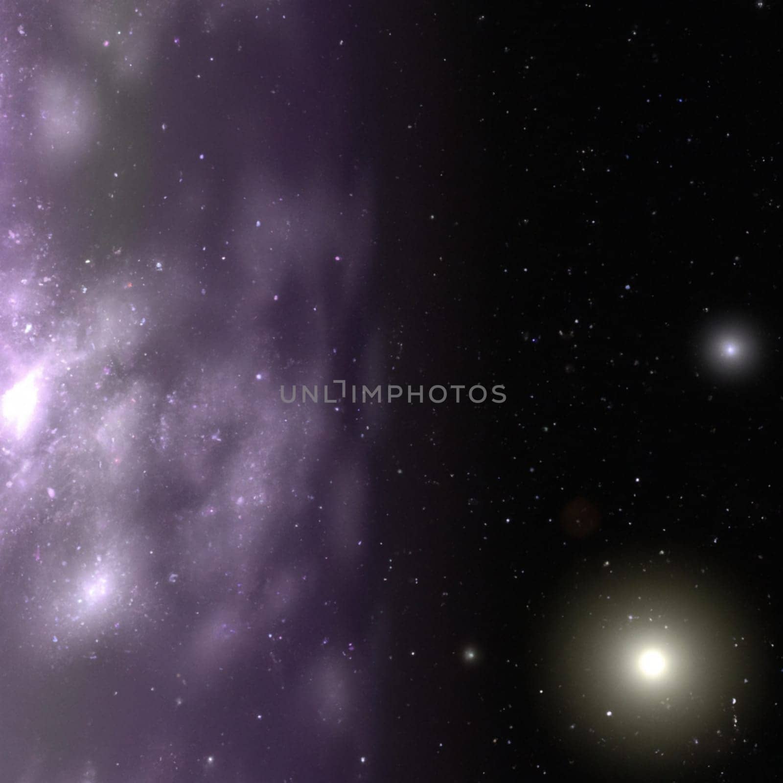 Outer space, Universe. Celestial asteroids, satellites, planets and stars. Gravitational astronomical star clusters, nebulae and galaxies. Interstellar gas, dust, electromagnetic fields, dark matter