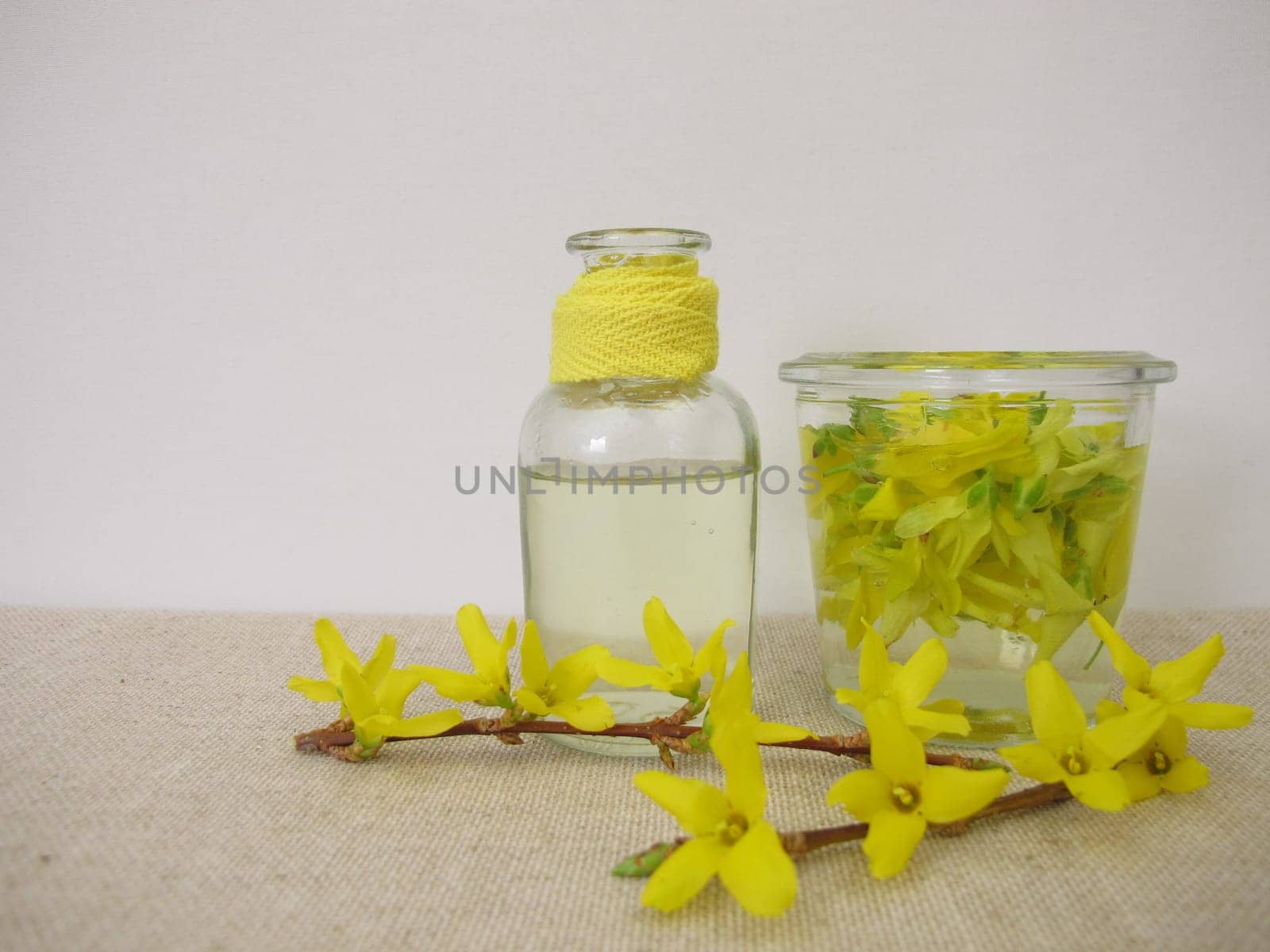 Facial toner with active ingredients from the flowers of forsythia