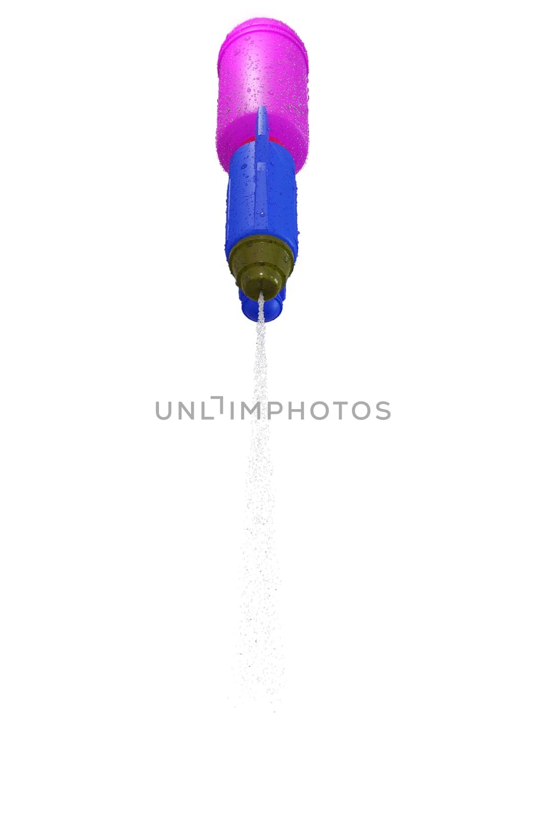 3D Illustration , Plastic water gun with water splash . CONCEPT  Songkran festival thailand .