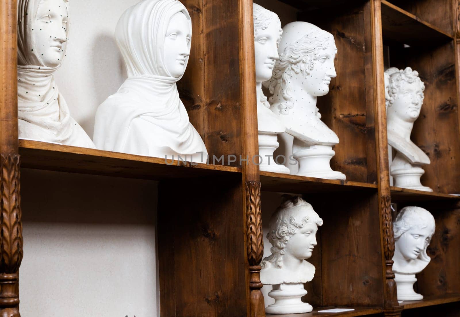 Possagno, Italy - August 2022: Antonio Canova collection. Classical sculptures in white marble located in his native house