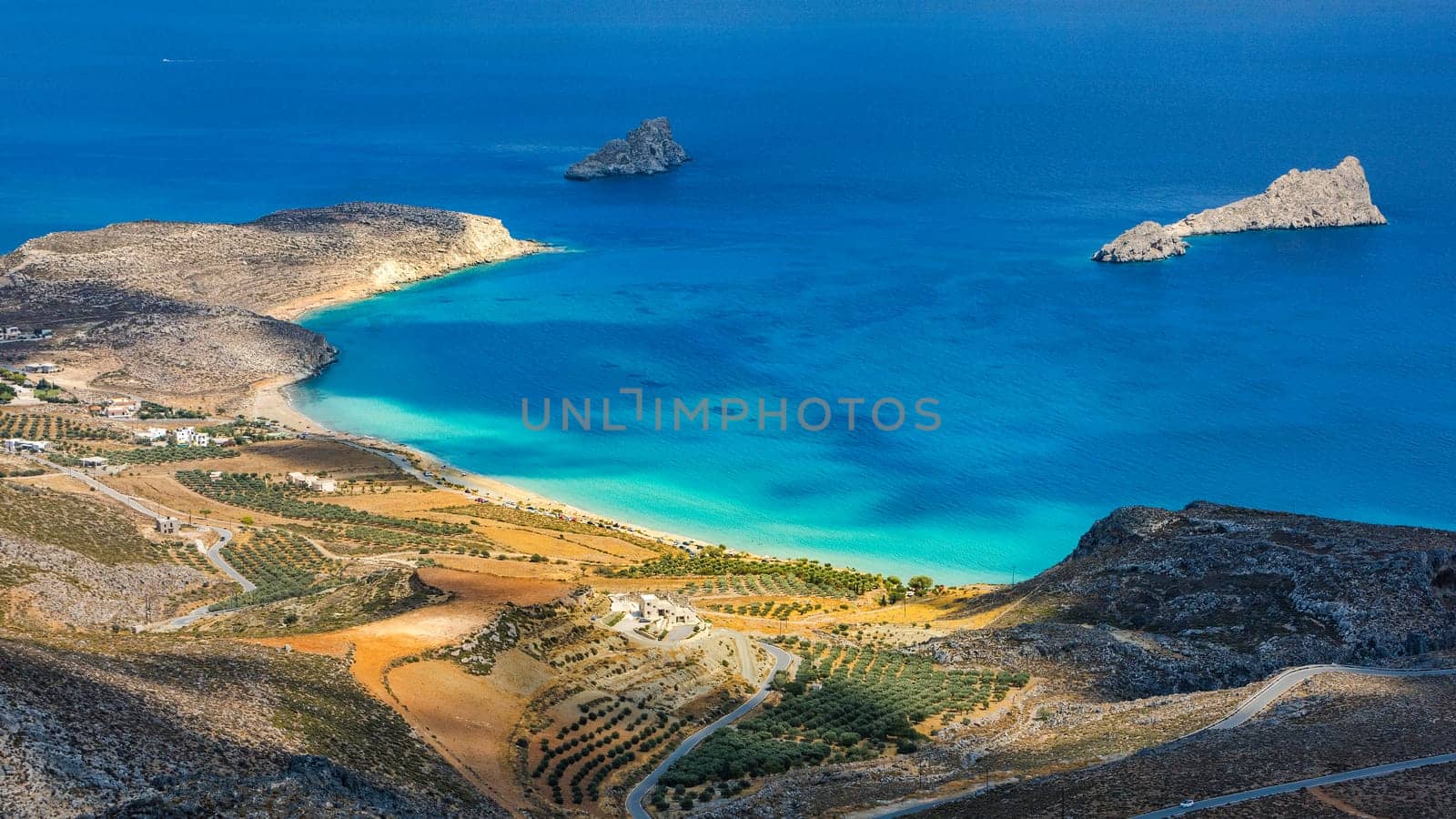 CRETE ISLAND, GREECE. Xerokambos beach. Xerokambos is a sandy beach located in the southeast of Crete, in the area of Lassithi, away from large settlements.