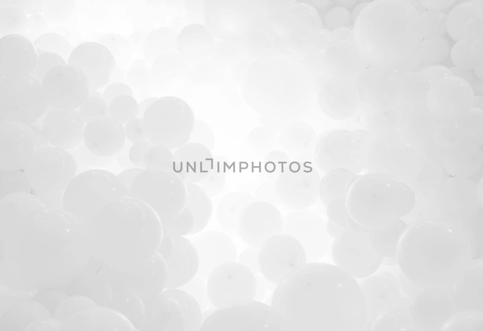 White background with flying balloons - clean design, 3d abstract realistic banner