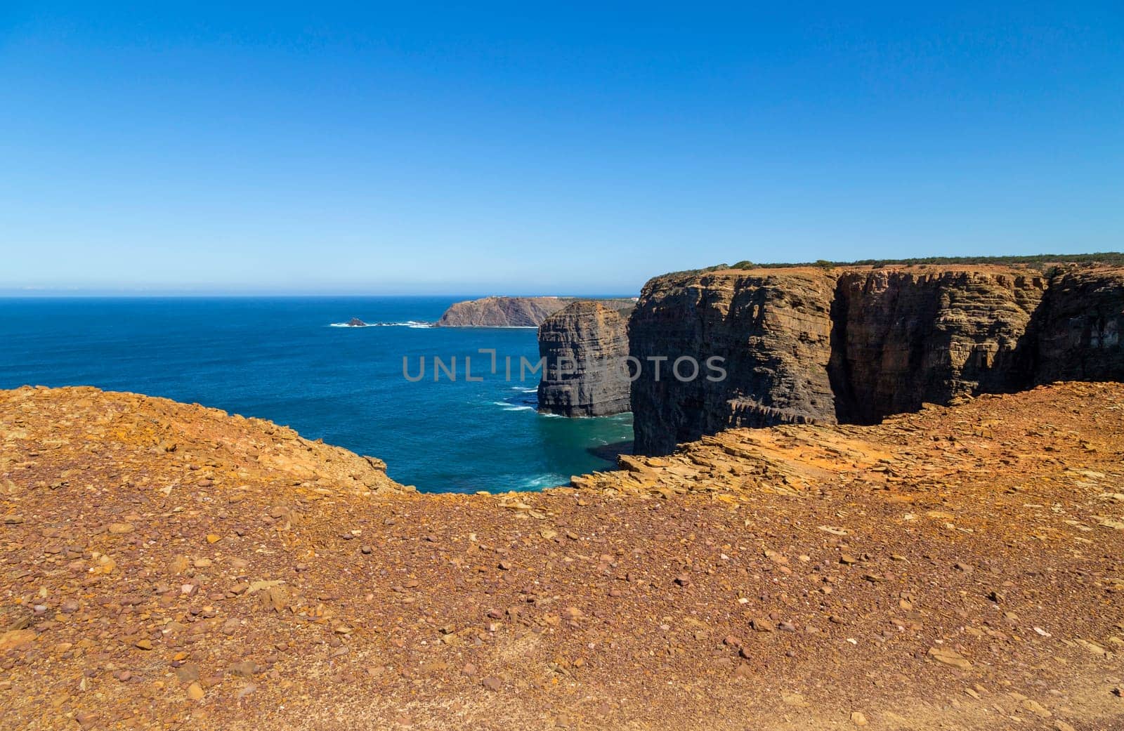 Cliffs in the Algarve West Coast, near Sagres, Portugal