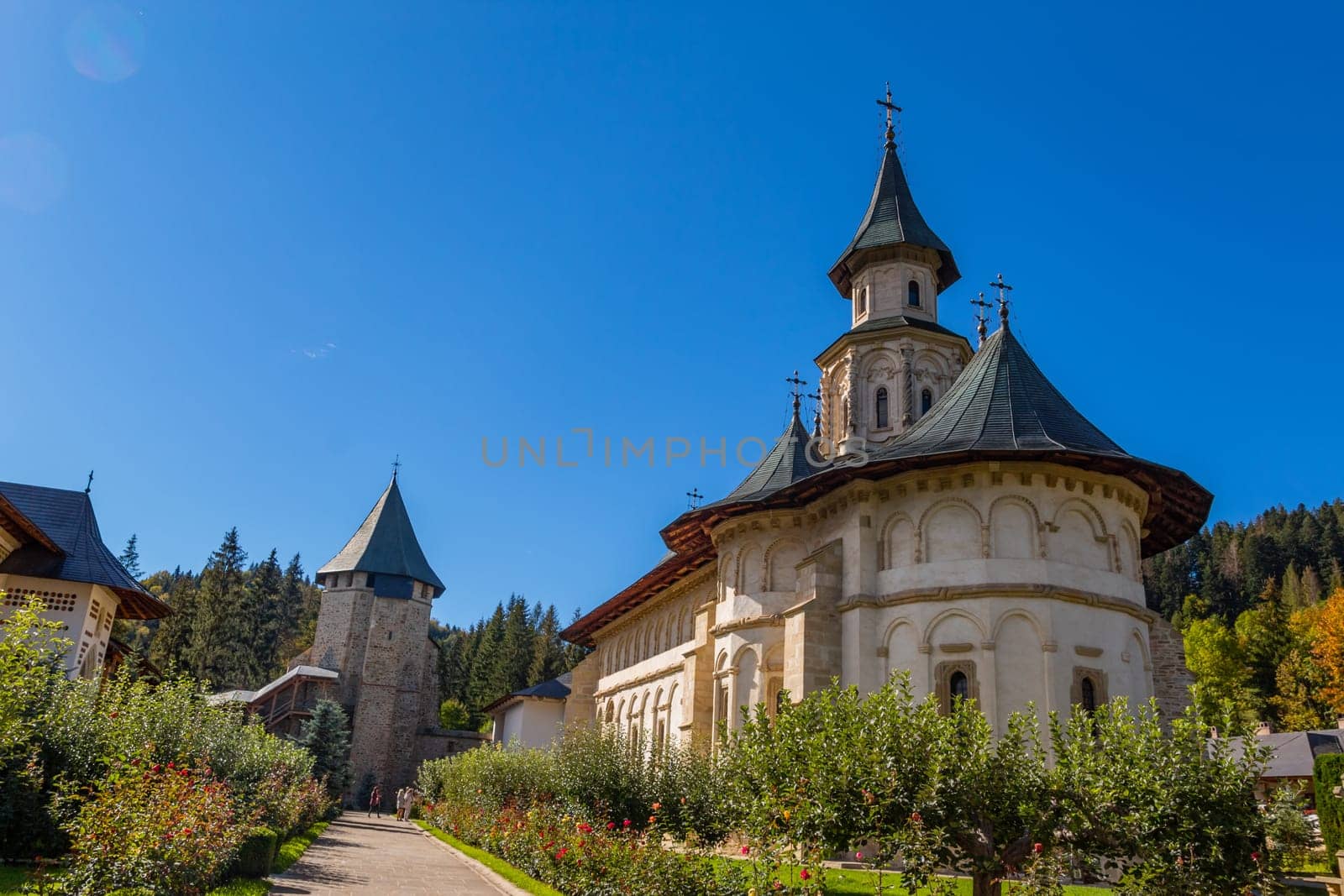 Moldovita, Romania: 28, September 2022: The Moldovita Monastery, Romania. One of Romanian Orthodox monasteries in the southern Bucovina.