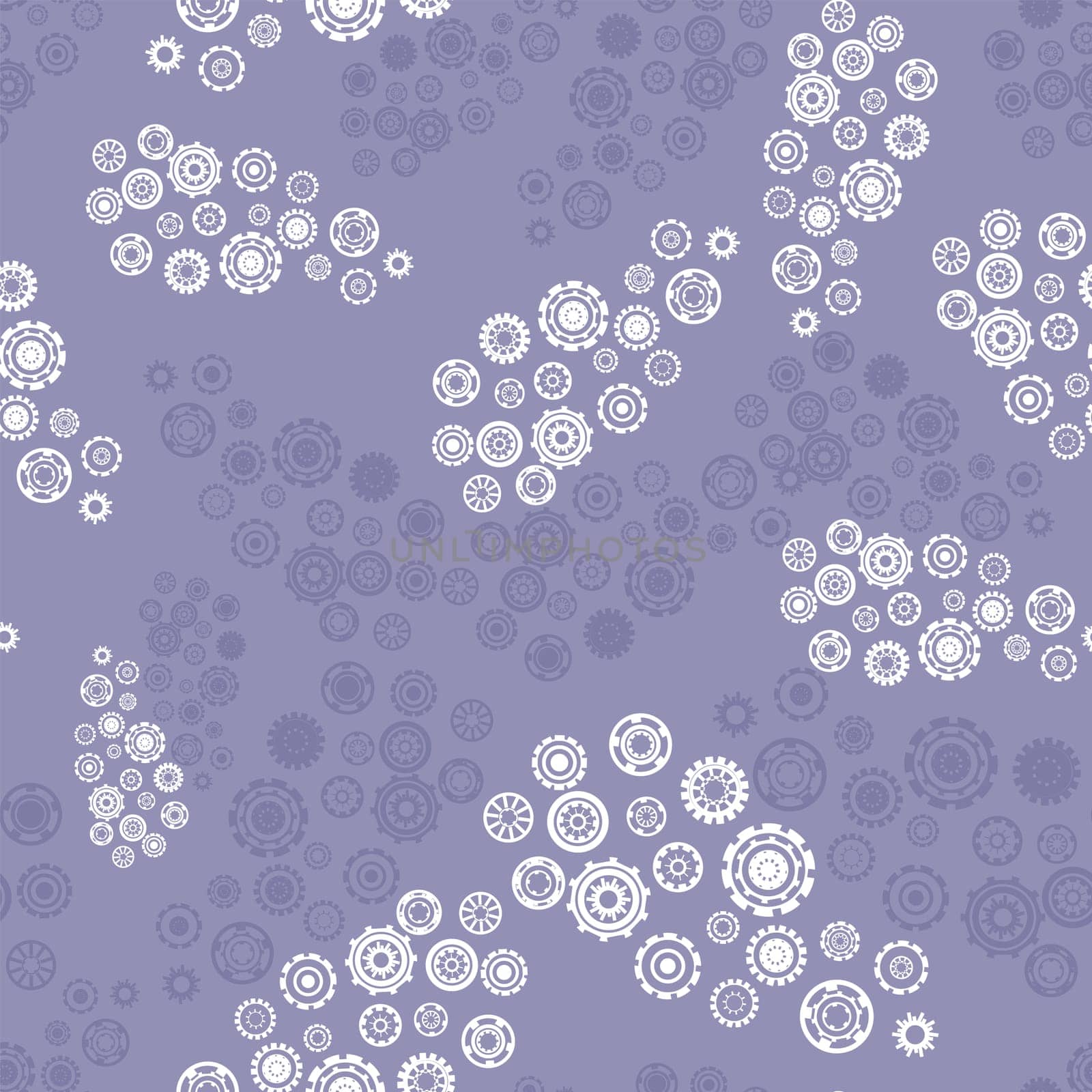 seamless pattern without background white snowflakes of various shapes similar to gears