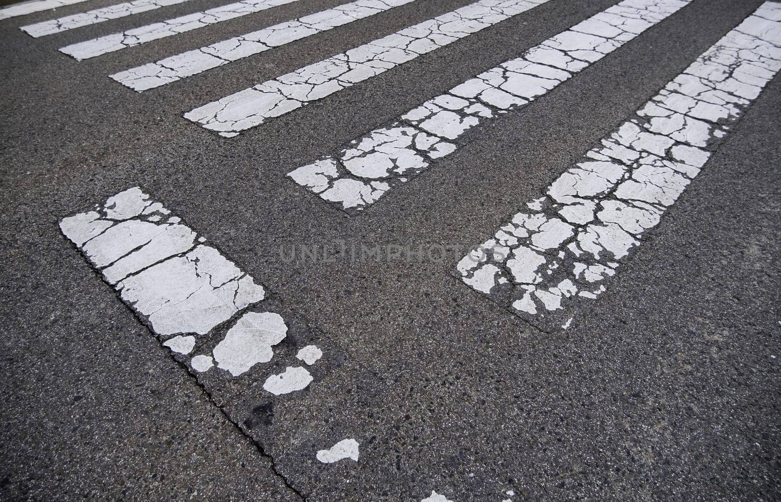 Detail of signal for pedestrians on the asphalt on a road