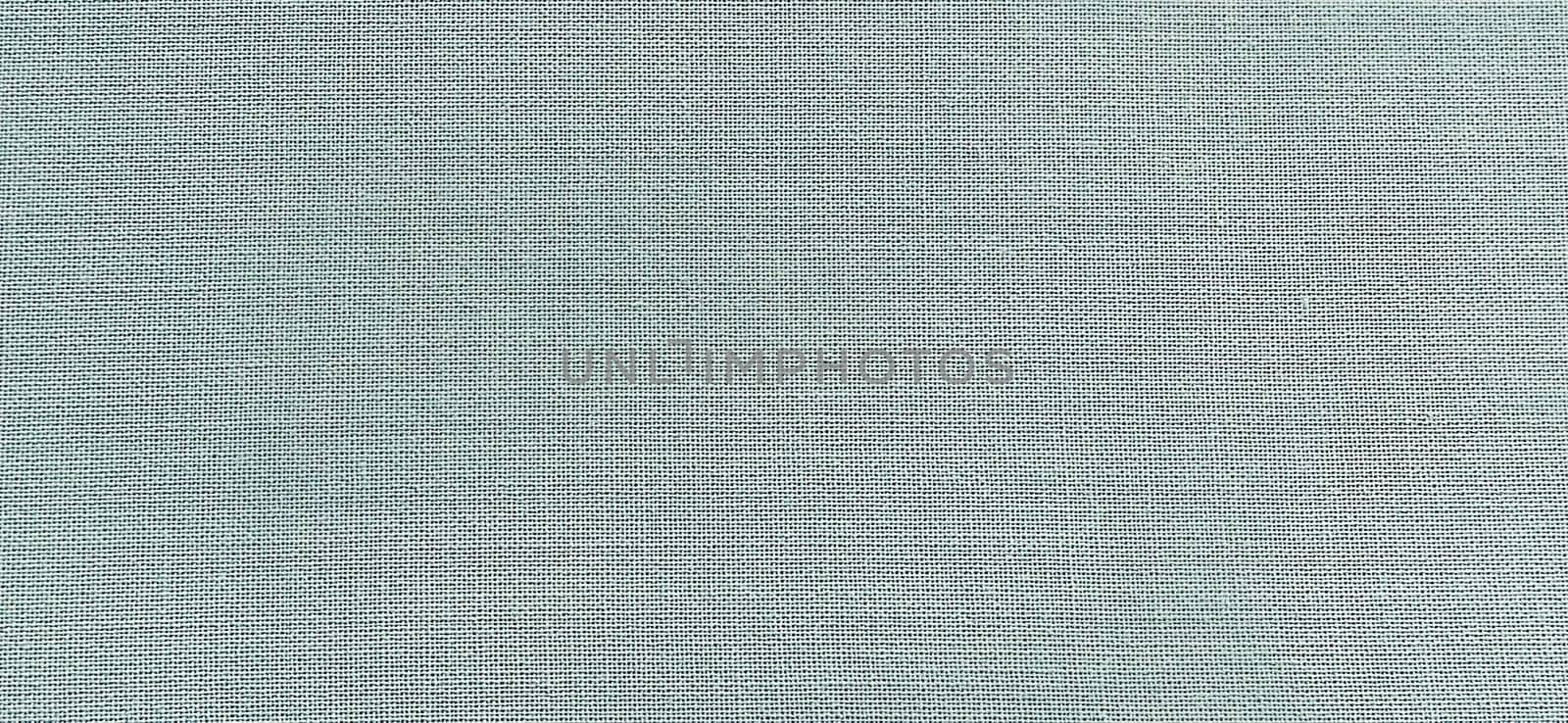 blue-green background of intertwined threads and rows. Banner. Fabric texture with uneven surface.