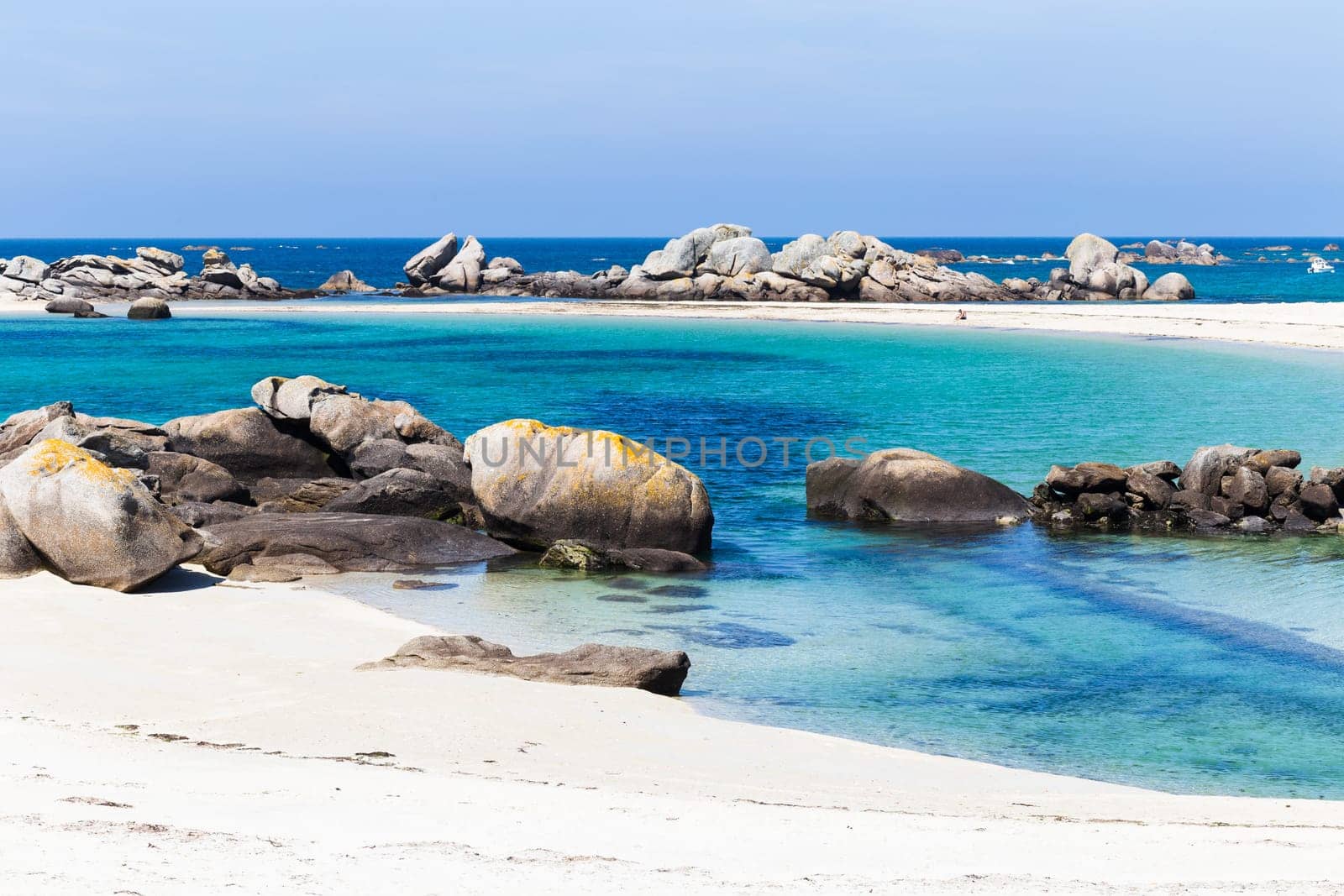Rocky beach in the coast of Kerlouan, Bretagne, France