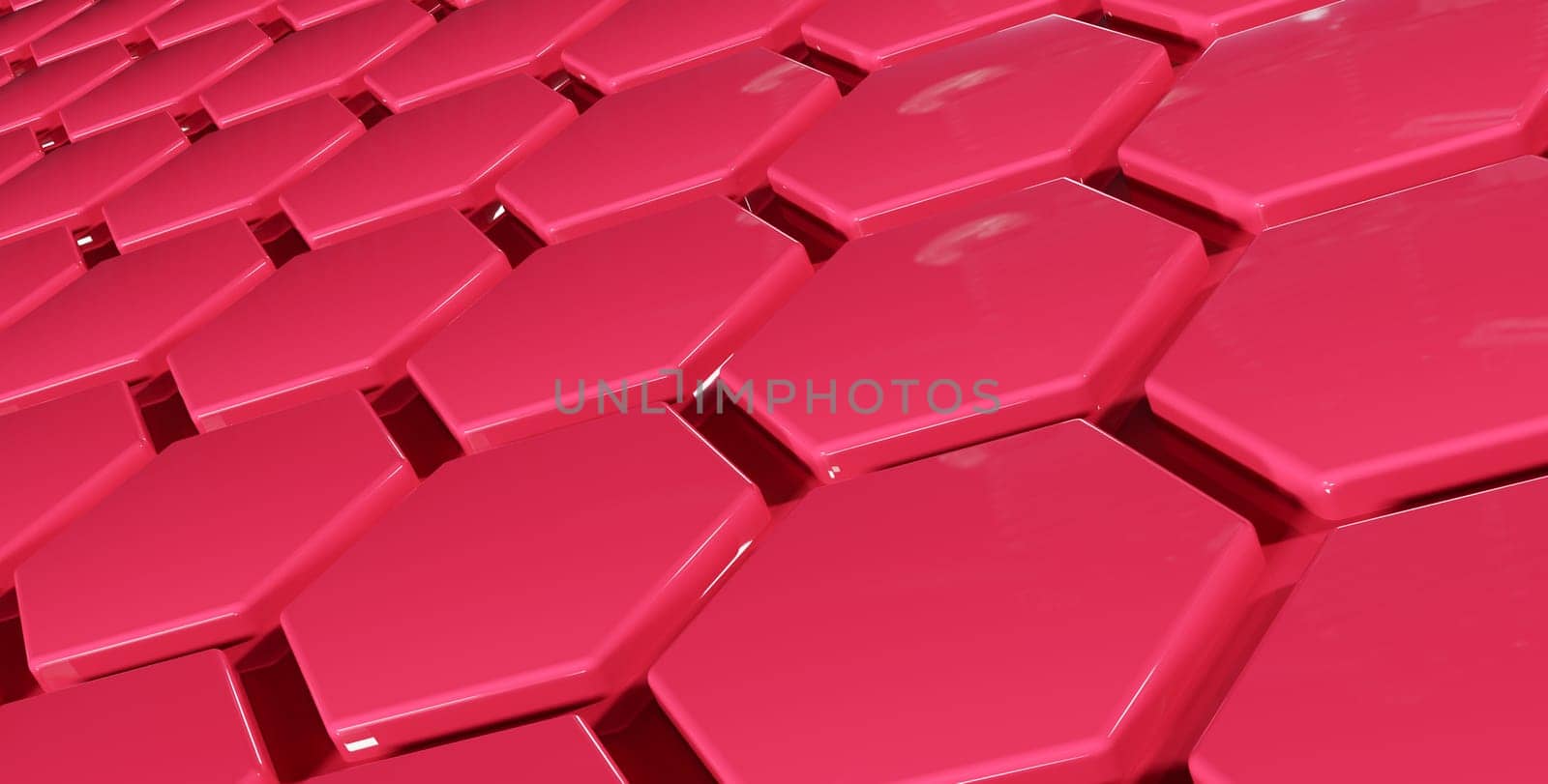 Abstract modern magenta hexagon background, 3d rendering