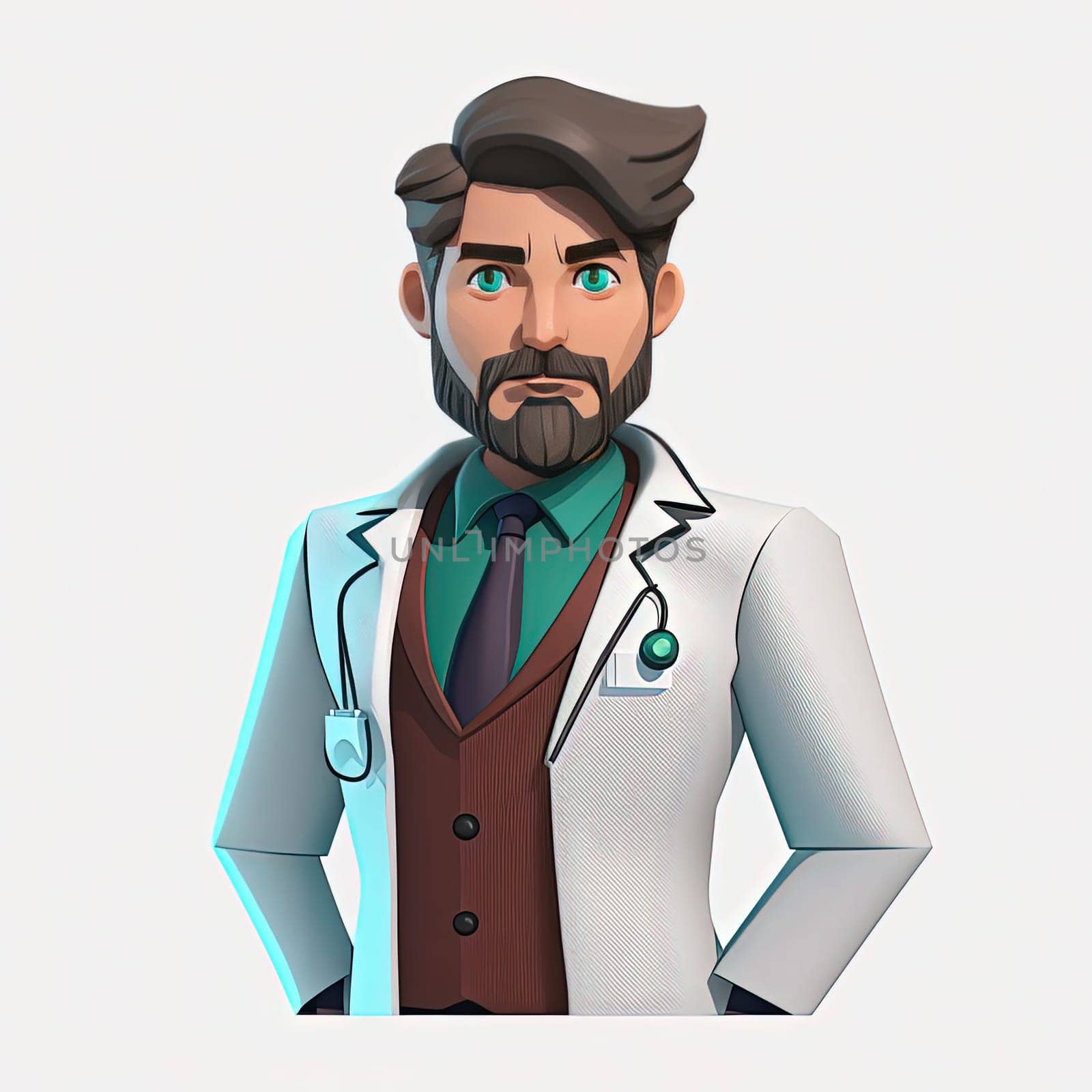 This whimsical artwork features a playful depiction of a doctor, hand-drawn in ink. The subject is depicted in a dynamic pose, suggesting a sense of energy and motion. The lines are bold and fluid, giving the image a sense of movement and life. The image is generated with the use of an AI.