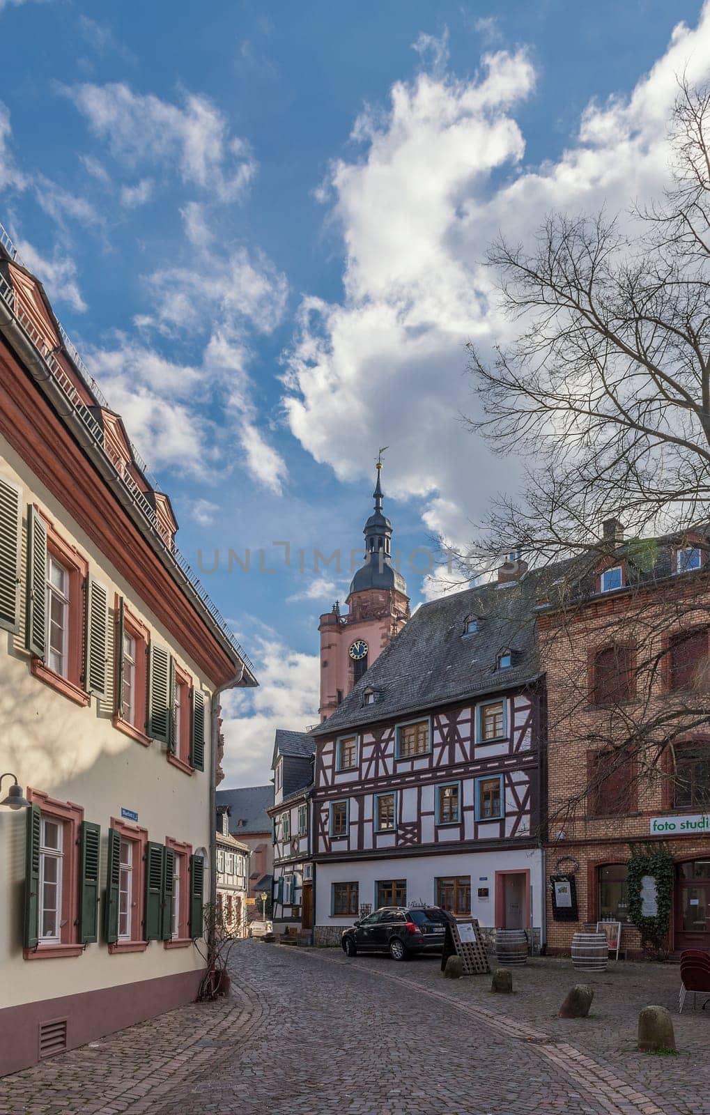 Houses in the historic old town of Eltville am Rhein in the Rhine Valley, Hesse, Germany
