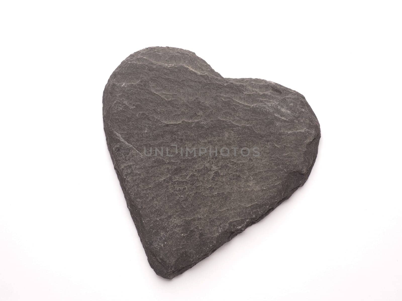 Dark slate heart shape, love symbol, close up studio shot, Valentines Day or wedding object
