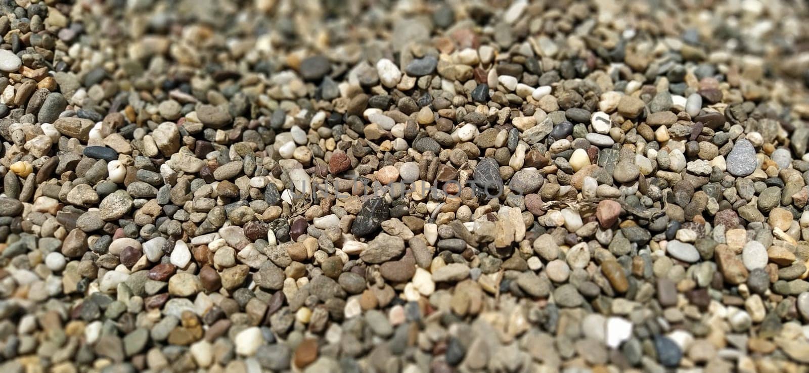 Pebbles as a background image. White, gray, brown, reddish small stones or pebbles
