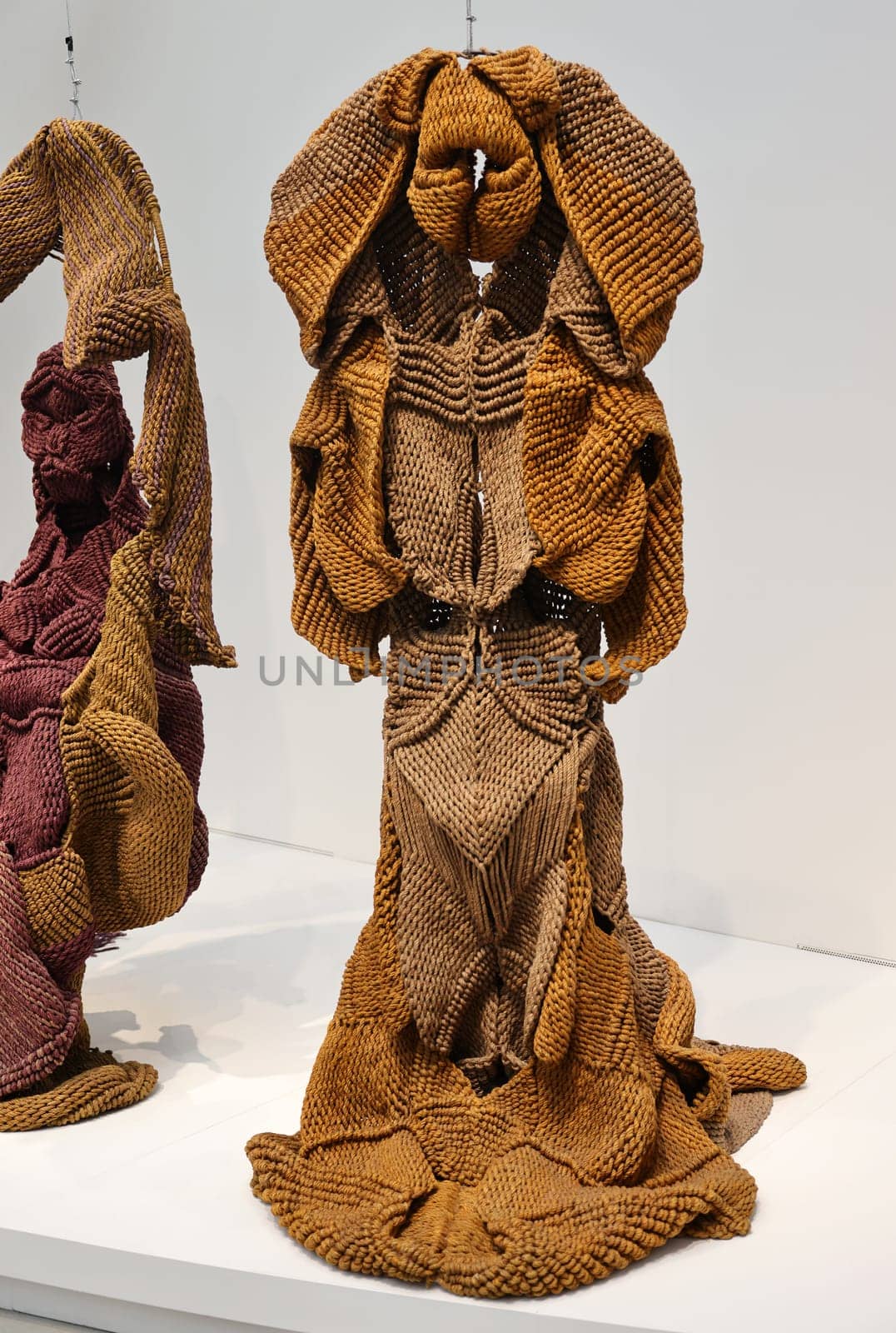 Venice, Italy - September 6, 2022: 59th Venice Art Biennale in Venice.Sculptures made of natural fibers by Mrinalini Mukherjee from India