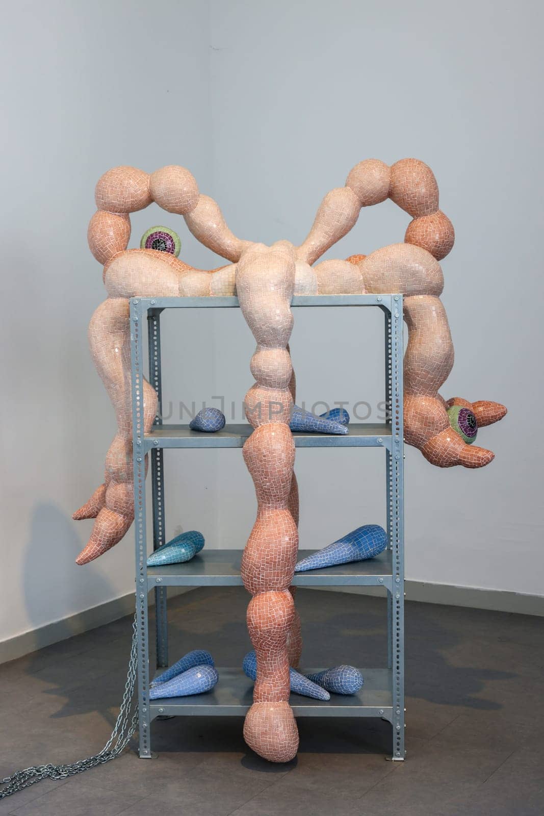 Venice, Italy - September 6, 2022: 59th Venice Art Biennale in Venice. After Dreams: I Dare to Defy the Demage by artist Zsofia Keresztes at the Hungarian pavilion