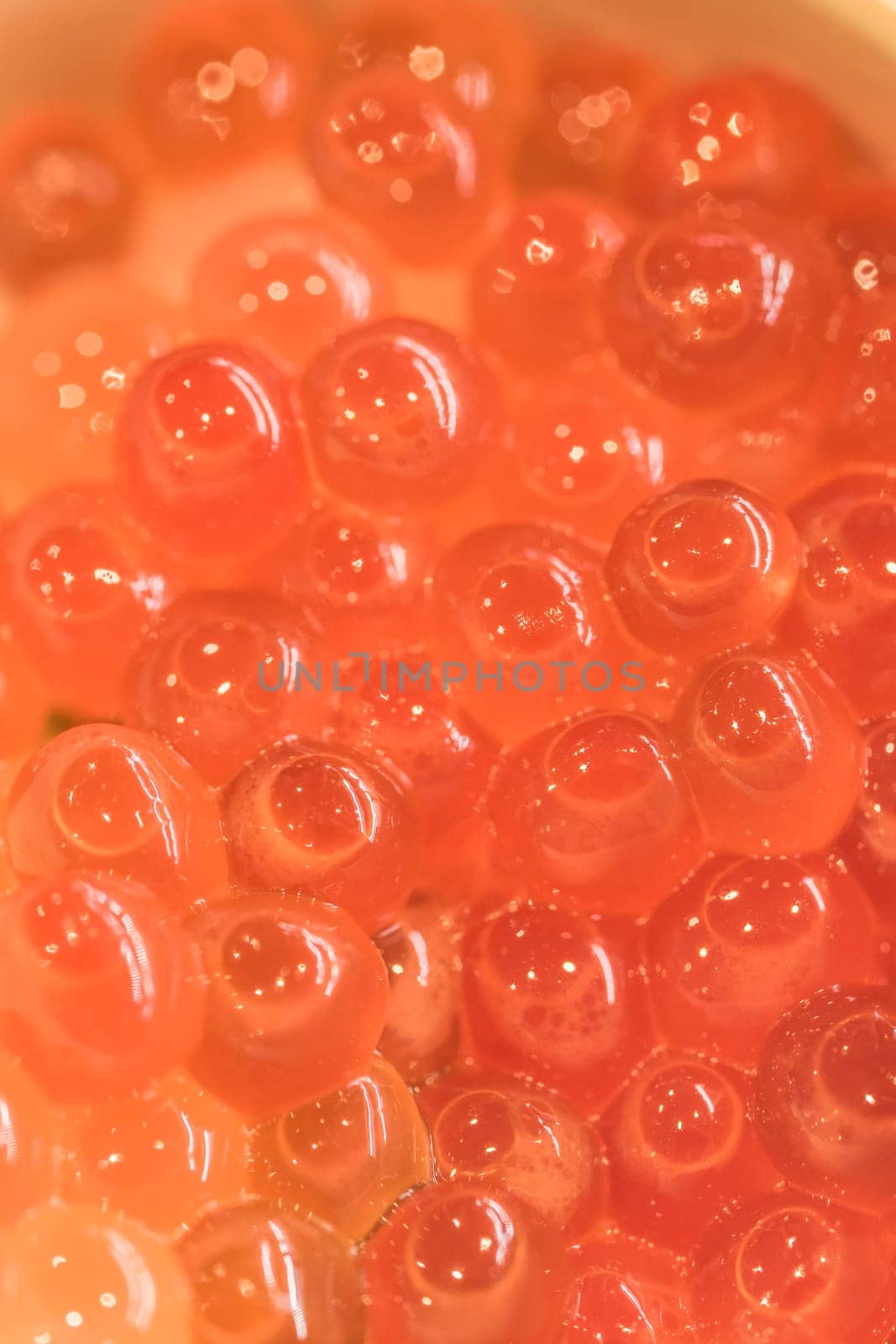 Japanese salmon caviar known as ikura which derives from Russian word which means caviar or fish roe.