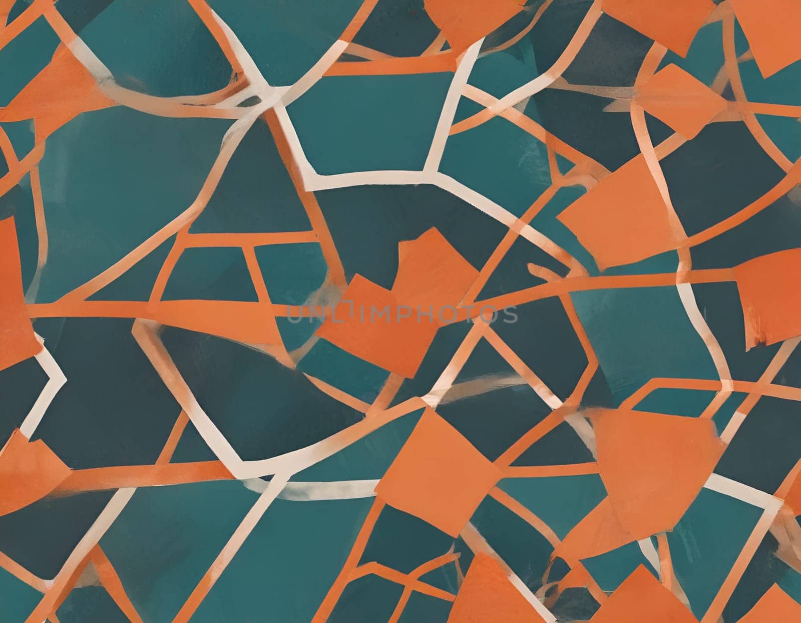 This contemporary seamless pattern features an abstract design resembling cracked mosaic tiles or stained glass. The geometric shapes and contrasting colours create a modern and artistic look. Perfect for textiles, wallpaper, packaging, and other print projects. High-resolution images available for digital download. Abstract Cracked Mosaic Seamless Pattern, A Modern Geometric Design. High quality photo
