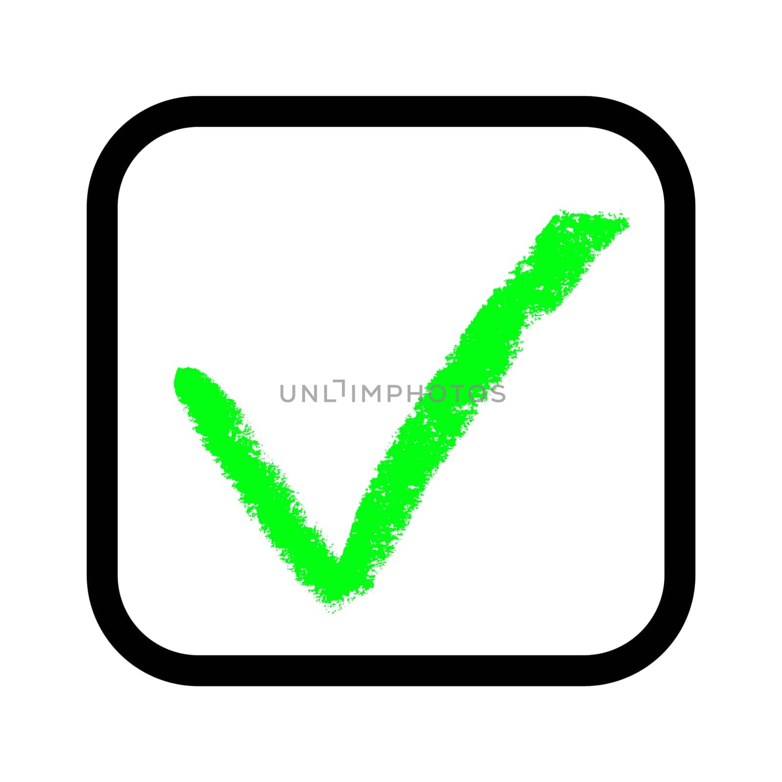 Green tick in checkbox - Painted check icon